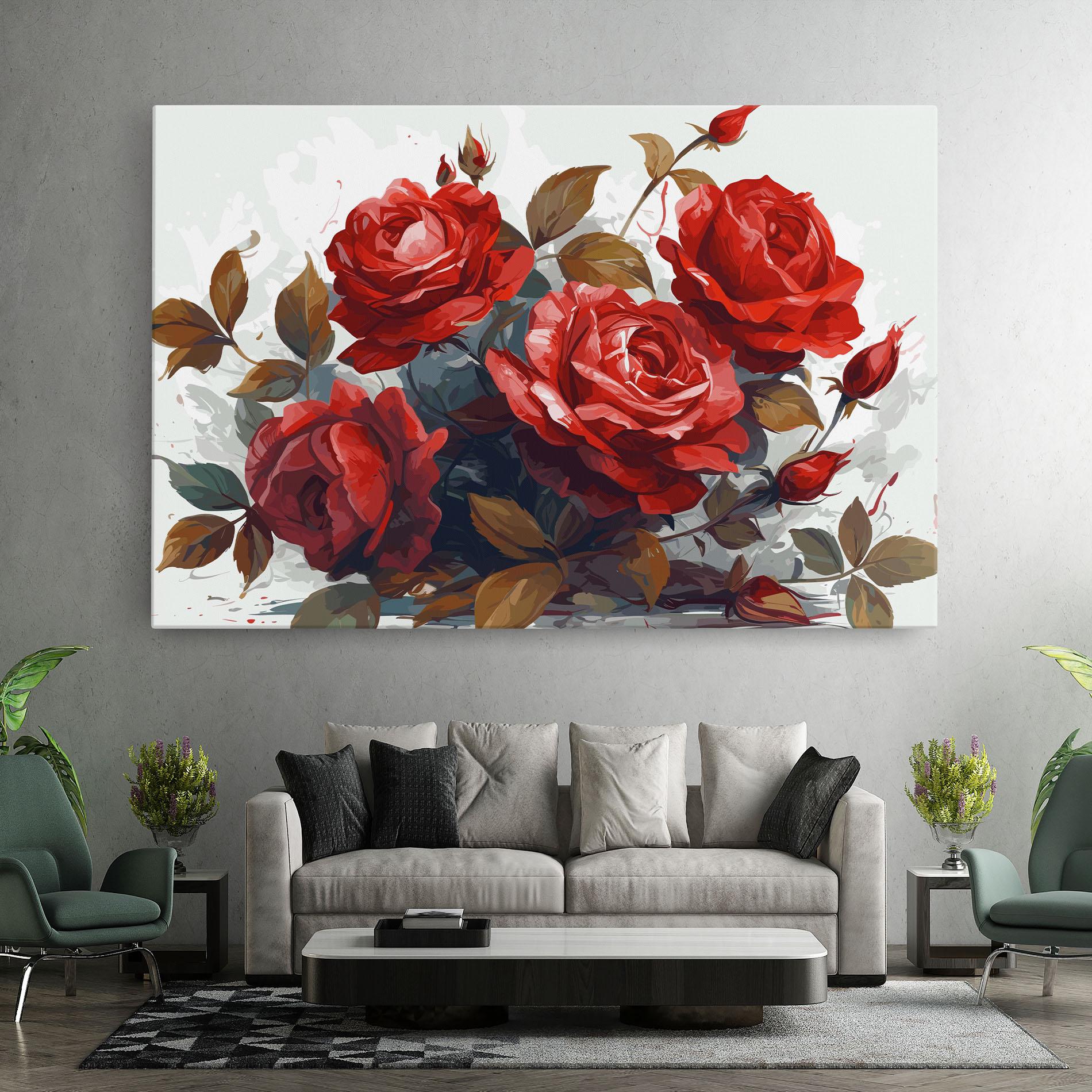 Leinwandbild Beautiful Red Roses mockup 7