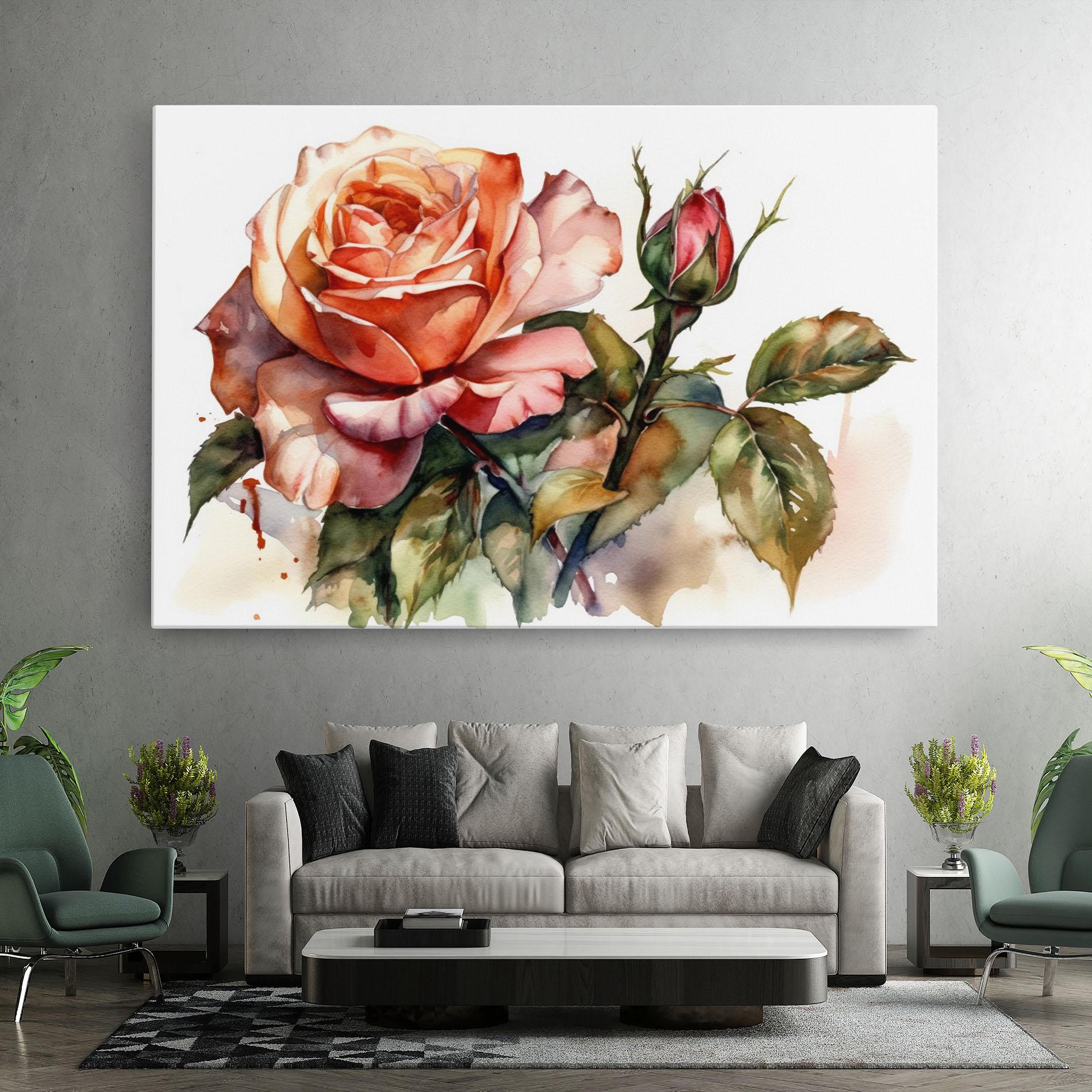 Leinwandbild Big Rose Painted mockup 7