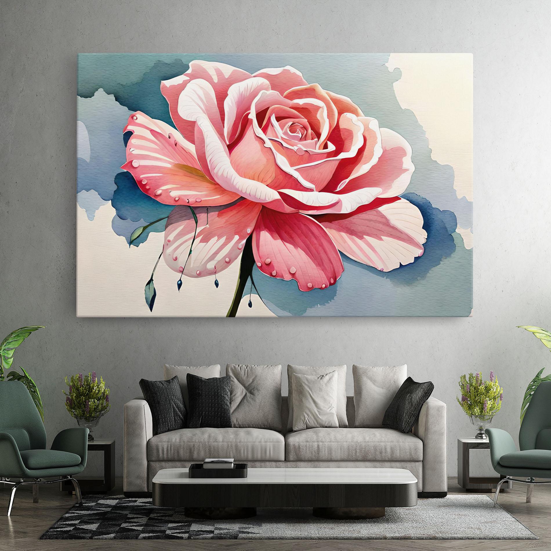 Leinwandbild Bih Pink Rose mockup 7