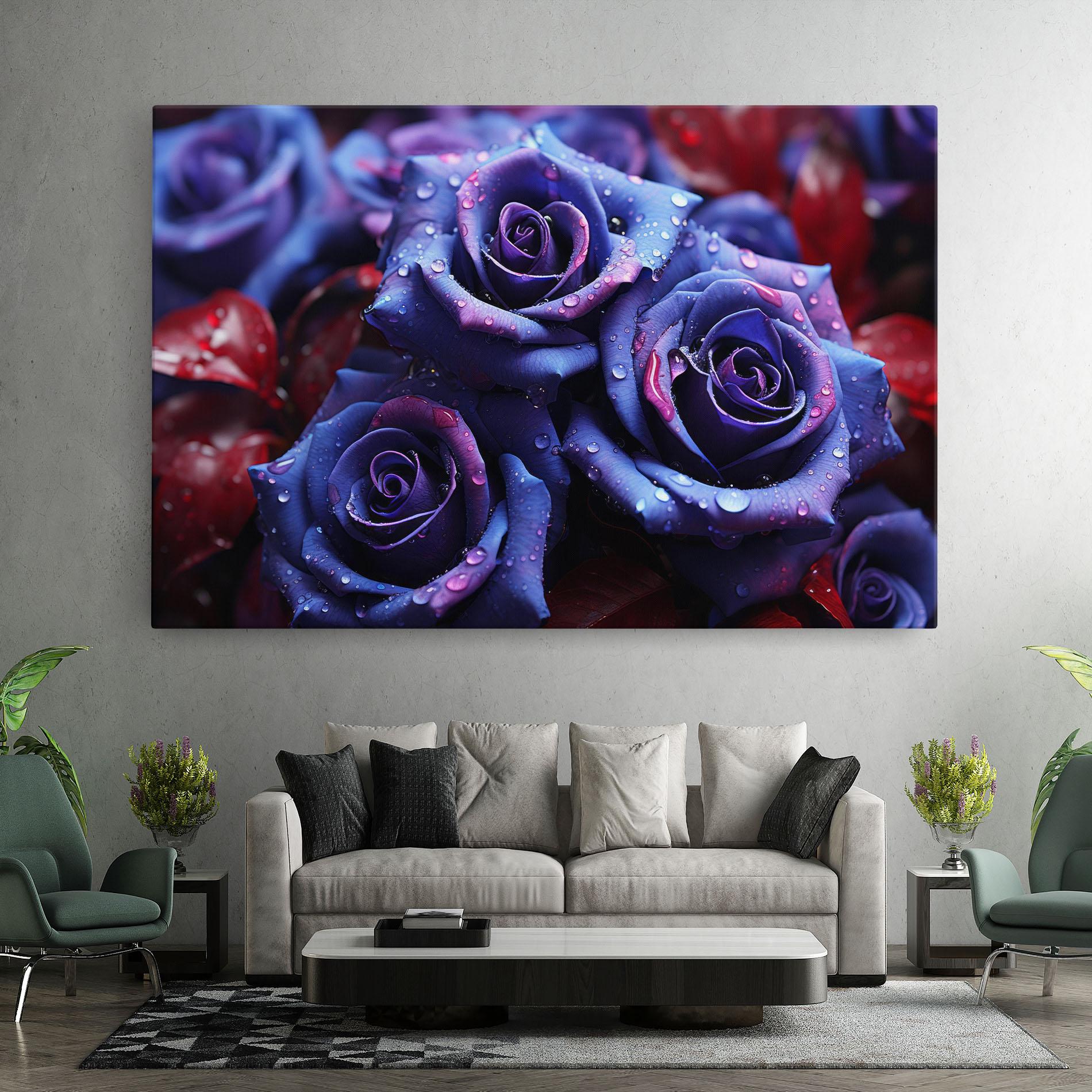 Leinwandbild Blue Purple Rose mockup 7