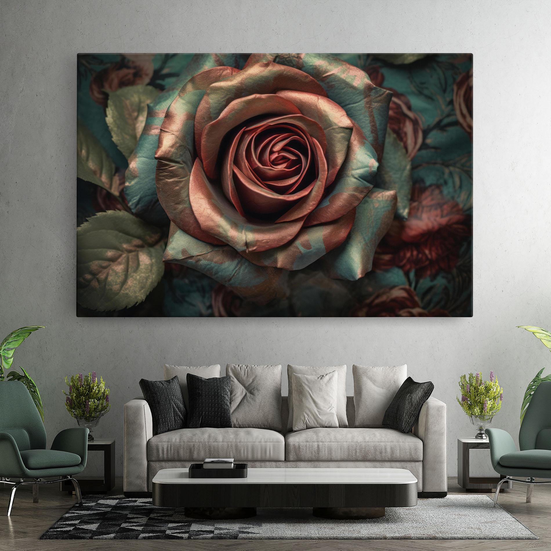 Leinwandbild Exotic Blue Rose mockup 7