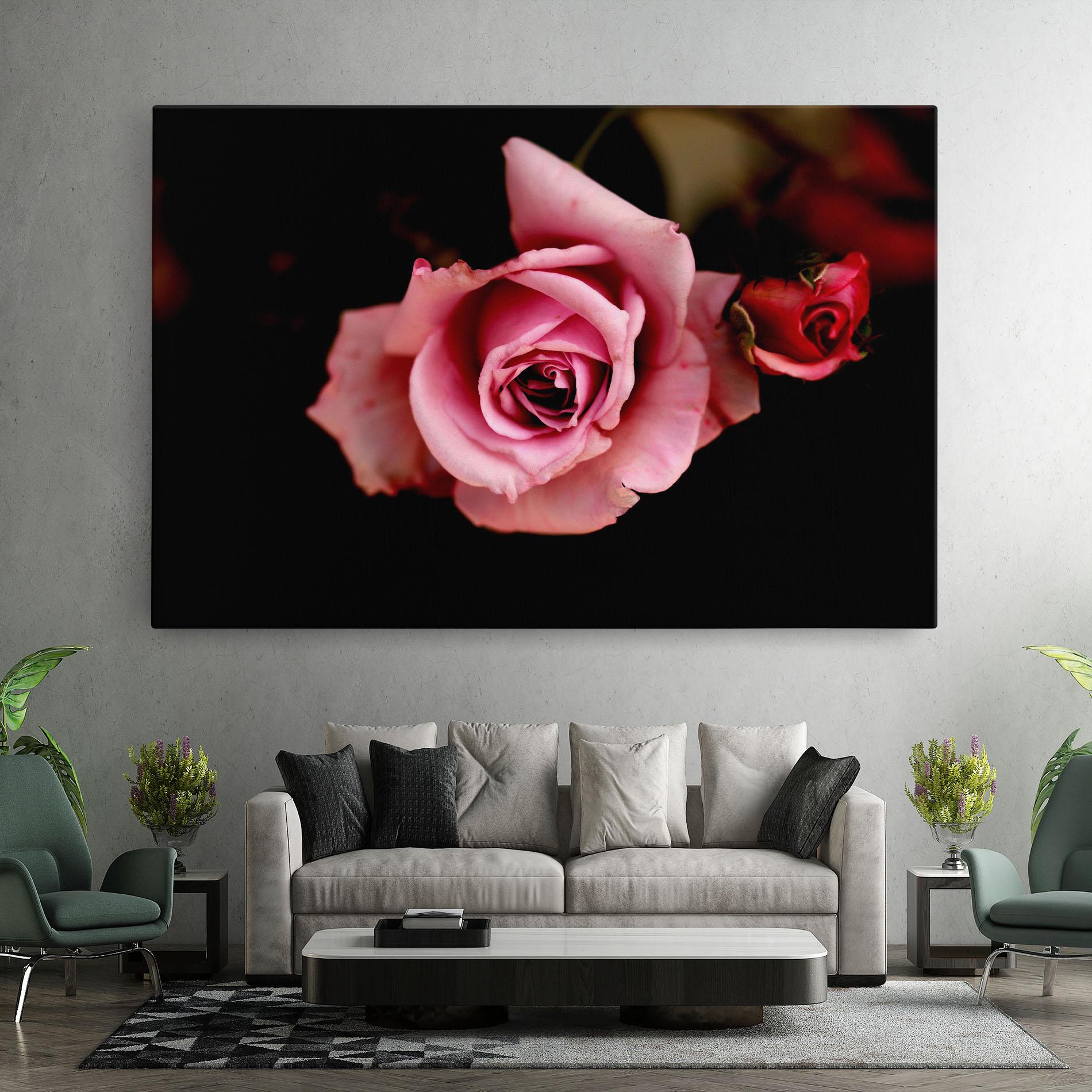 Leinwandbild Opened Pink Rose mockup 7