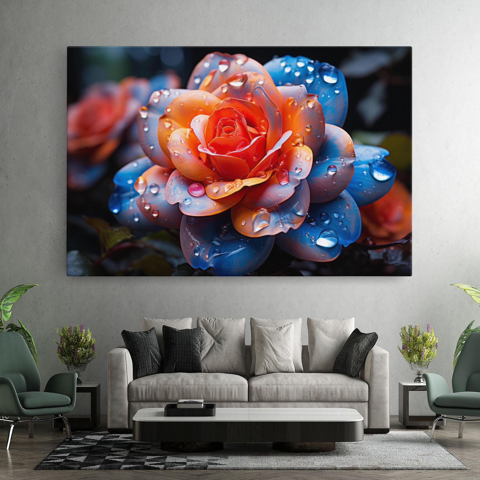 Leinwandbild Orange Blue Rose mockup 7