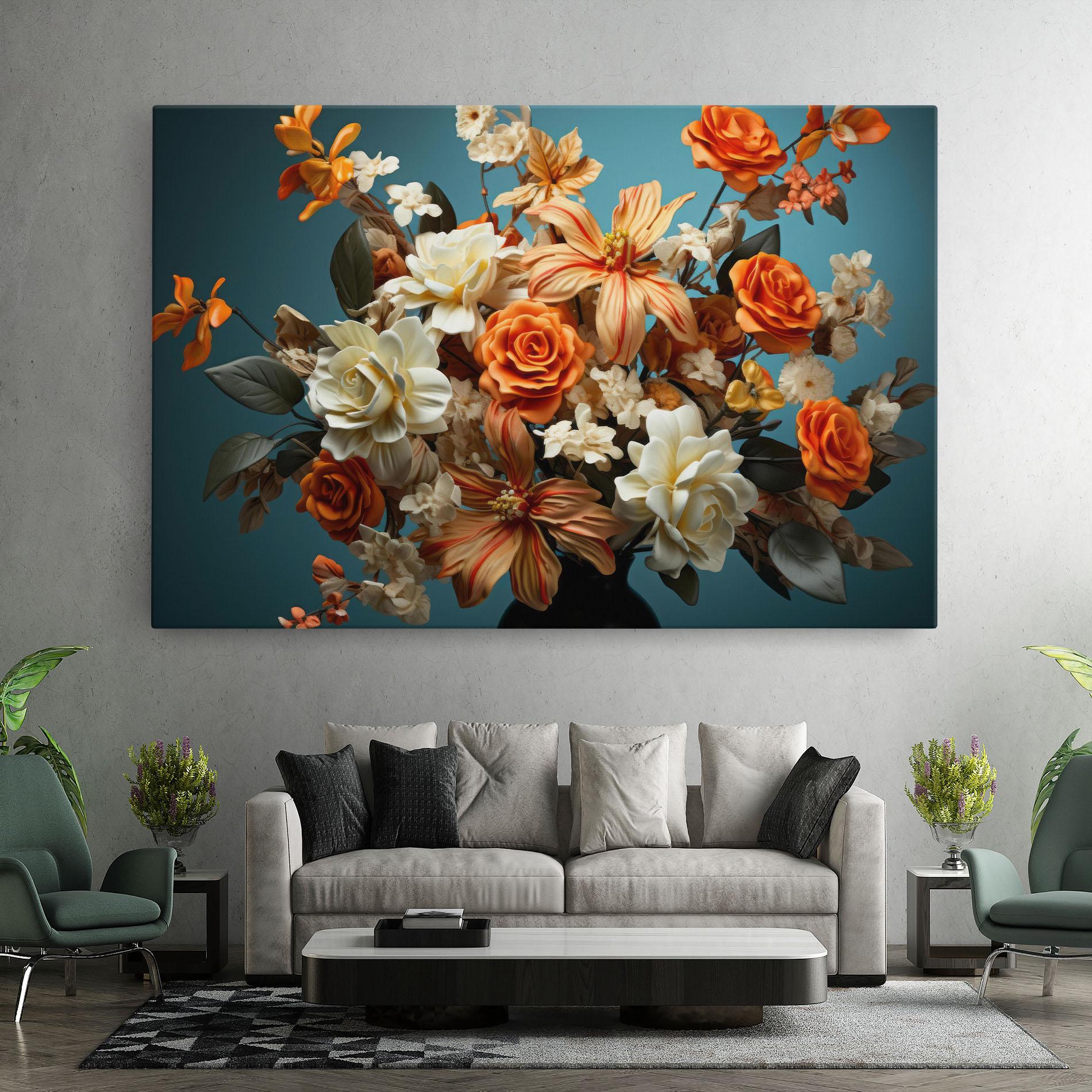 Leinwandbild Orange Cream Rose mockup 7