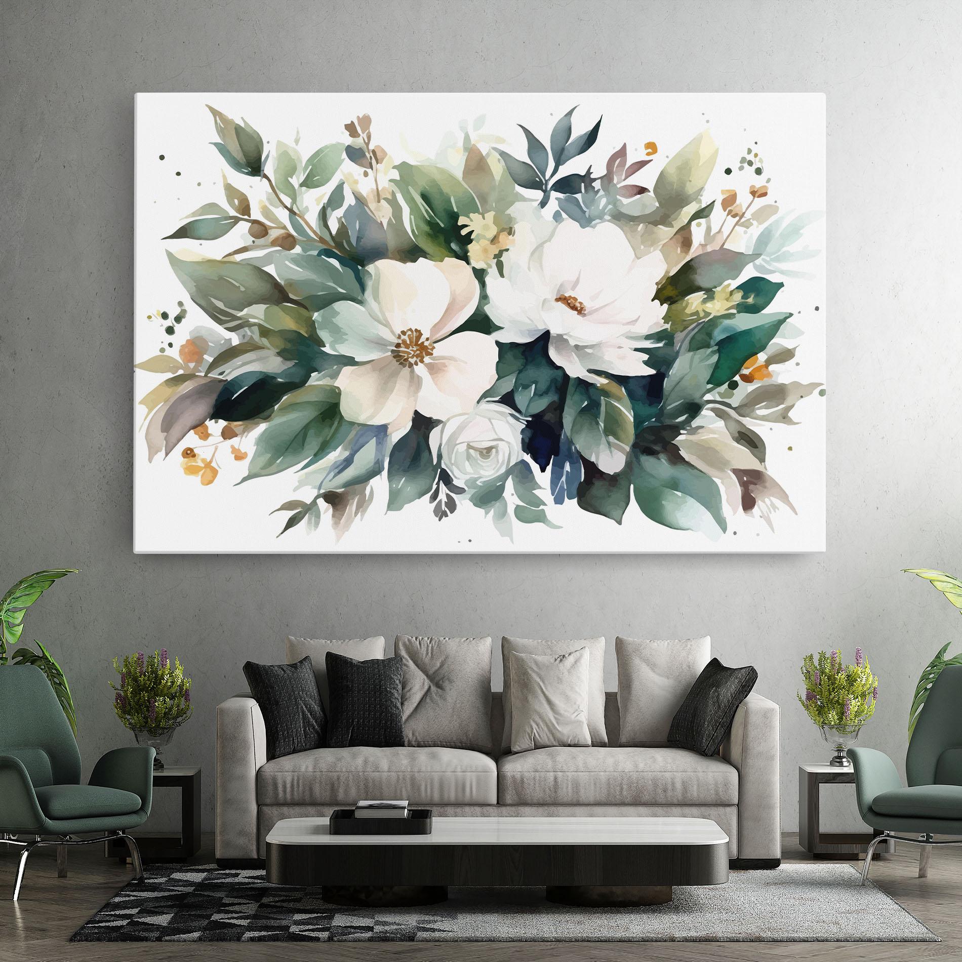 Leinwandbild White Rose Paint mockup 7
