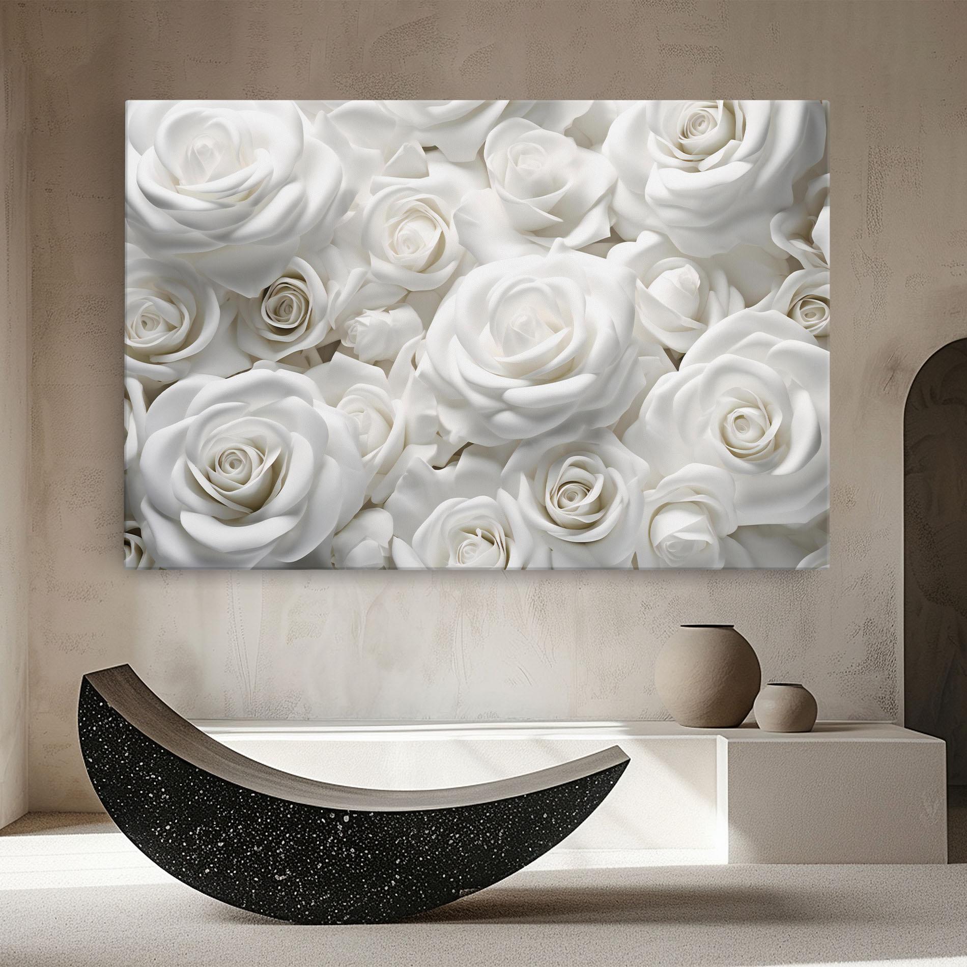 Leinwandbild 3d White Roses mockup 8