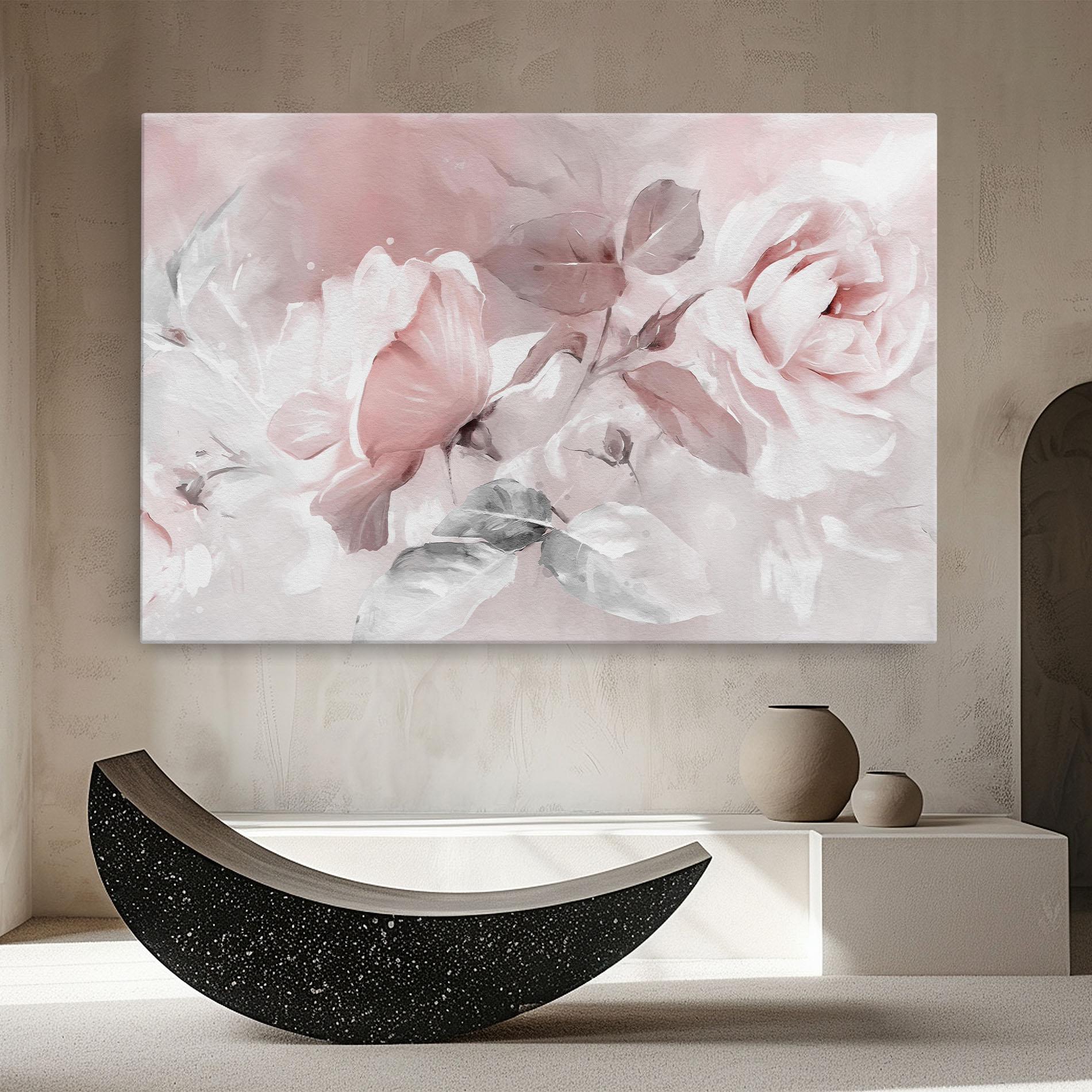 Leinwandbild Abstract Pink Flowers mockup 8