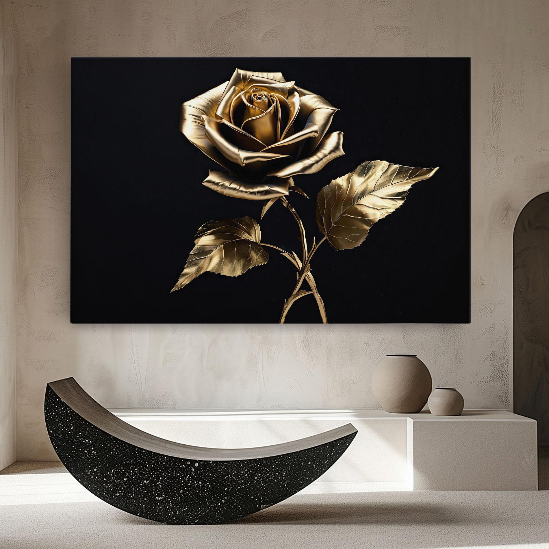 Leinwandbild Beautiful Golden Rose mockup 8