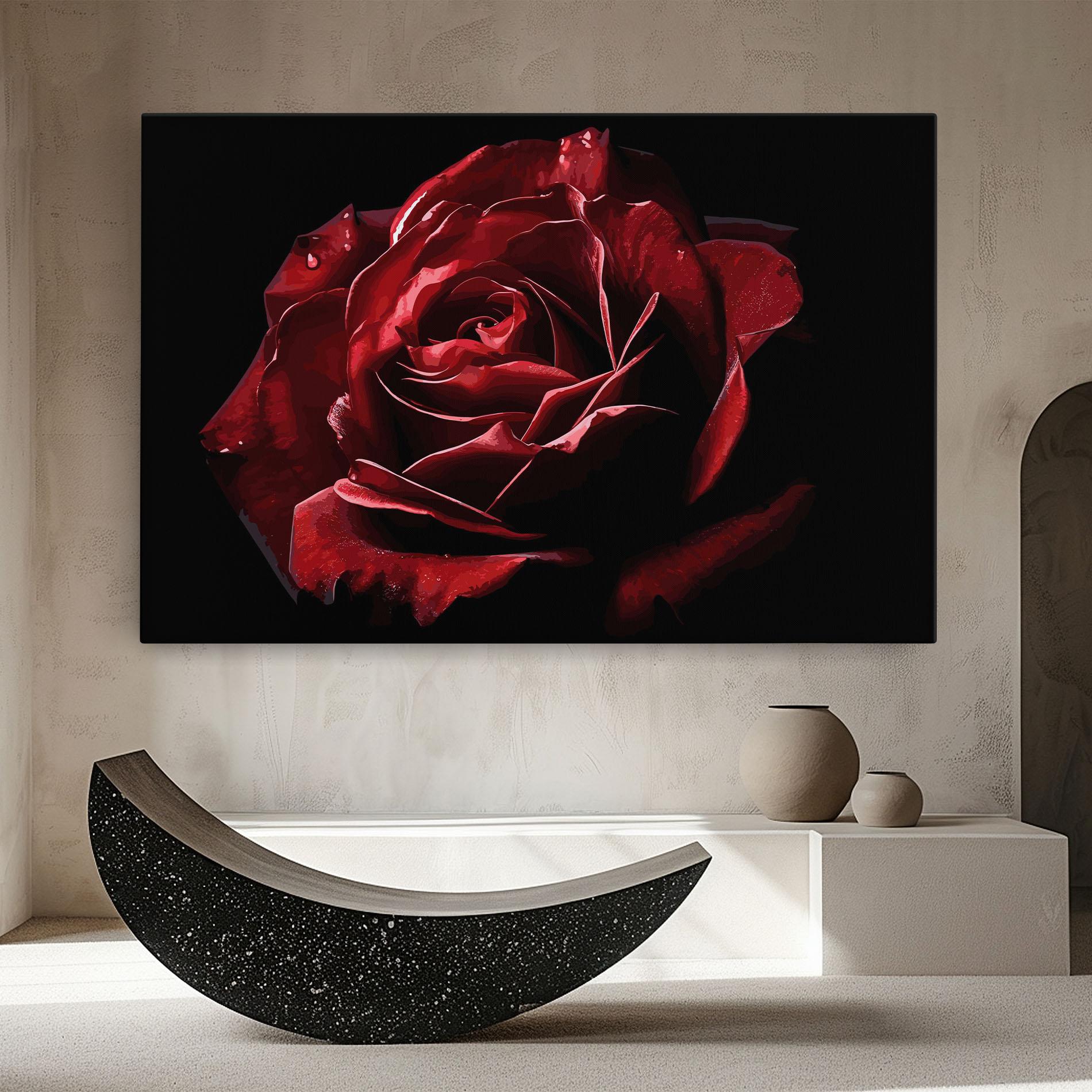 Leinwandbild Big Red Rose mockup 8