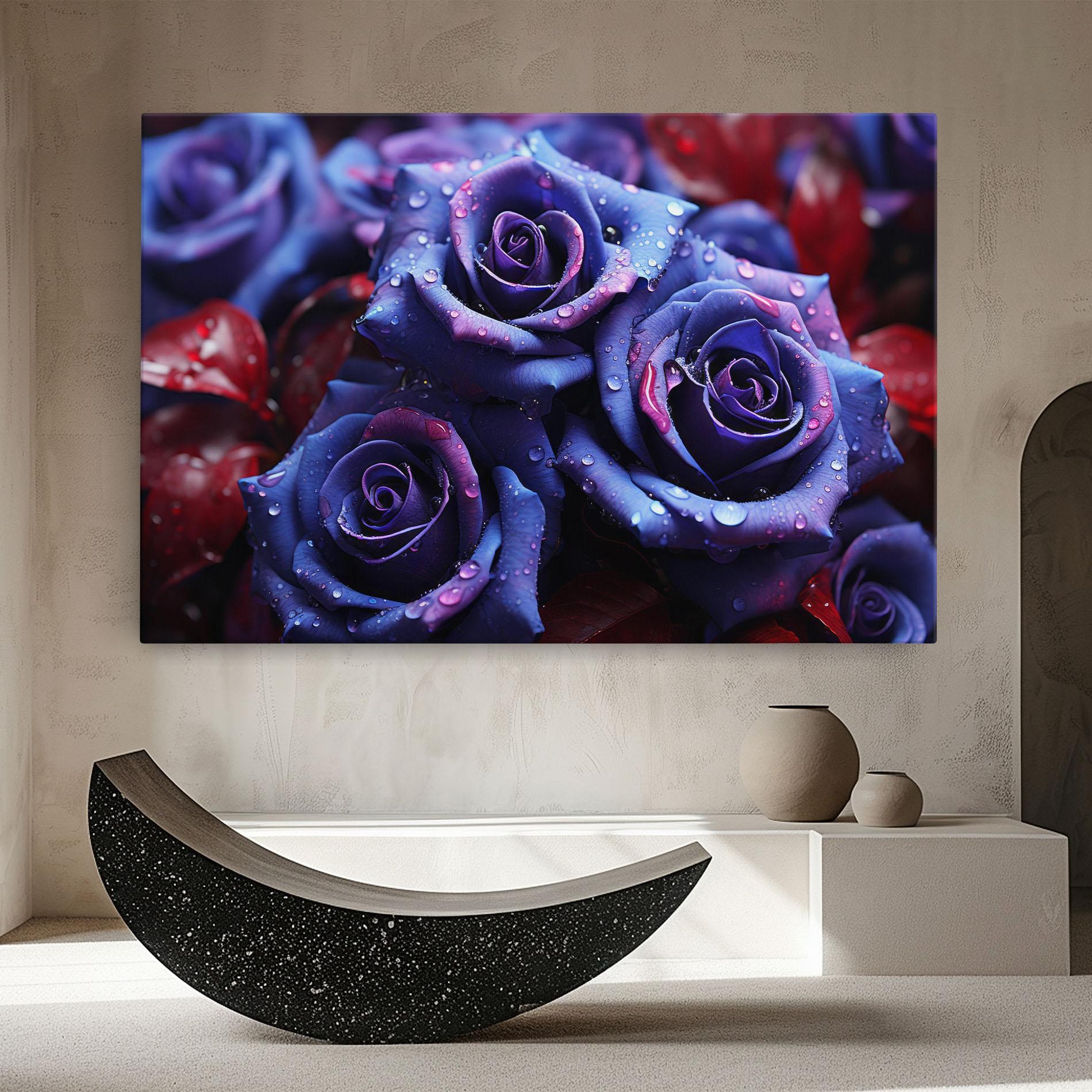 Leinwandbild Blue Purple Rose mockup 8
