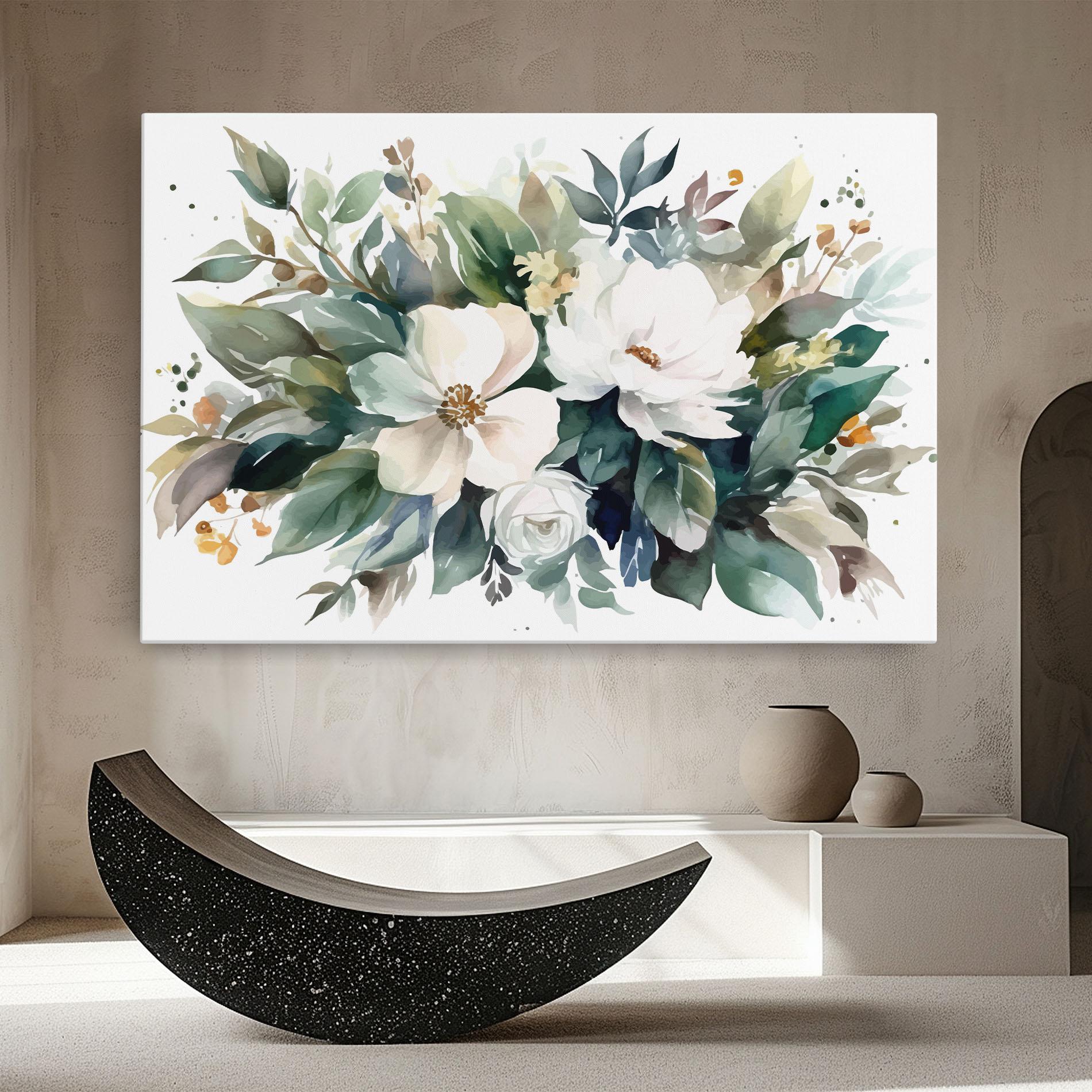 Leinwandbild White Rose Paint mockup 8