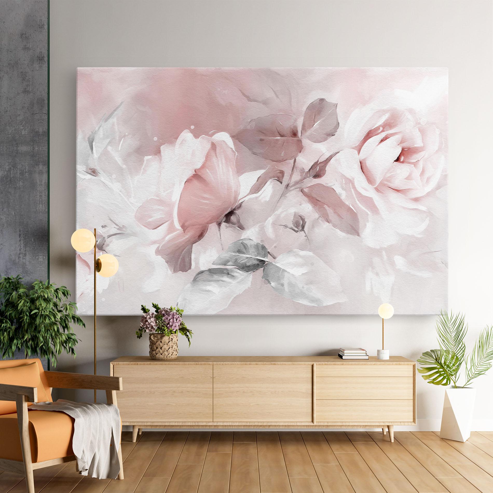 Leinwandbild Abstract Pink Flowers mockup 9
