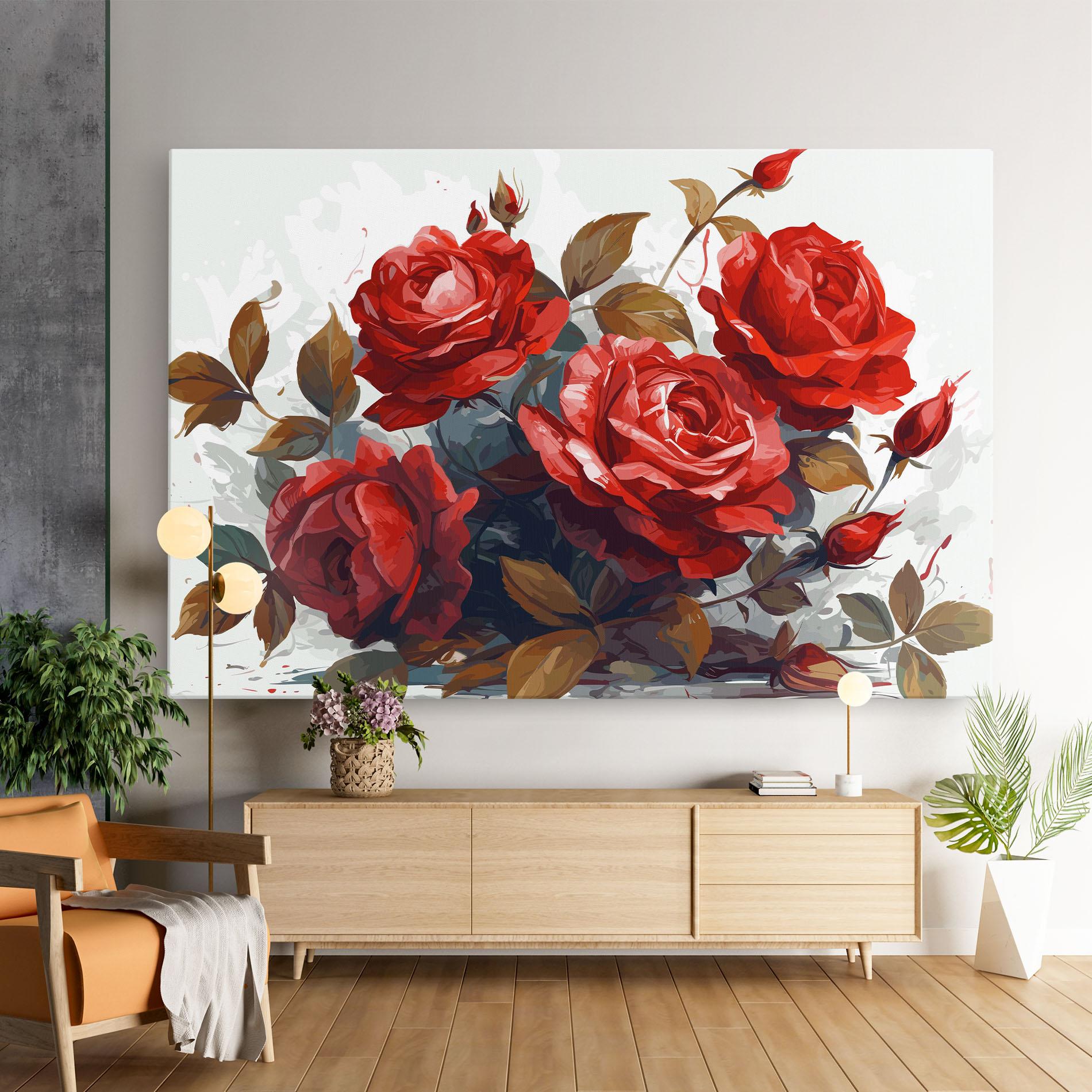 Leinwandbild Beautiful Red Roses mockup 9