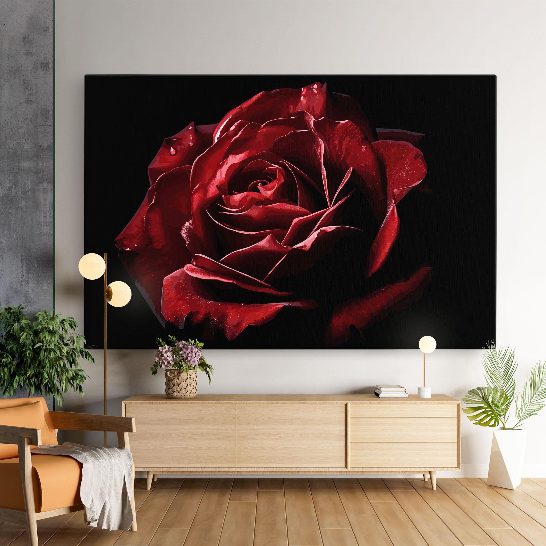 Leinwandbild Big Red Rose mockup 9