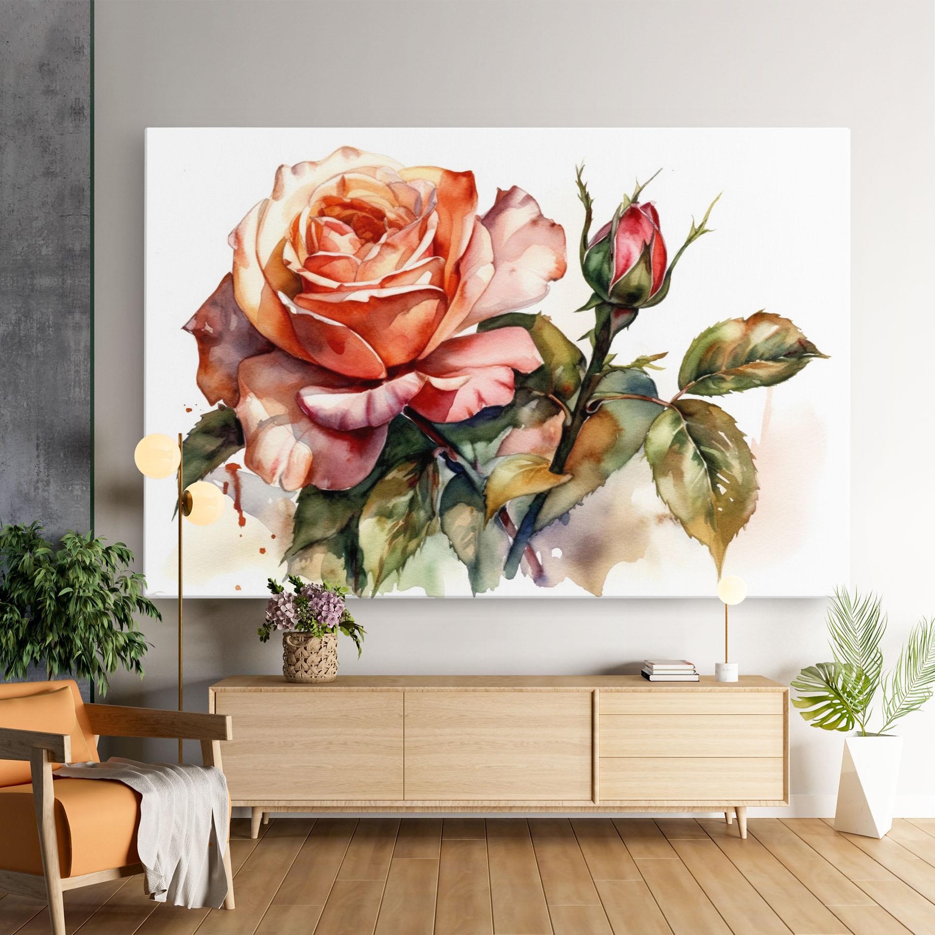 Leinwandbild Big Rose Painted mockup 9