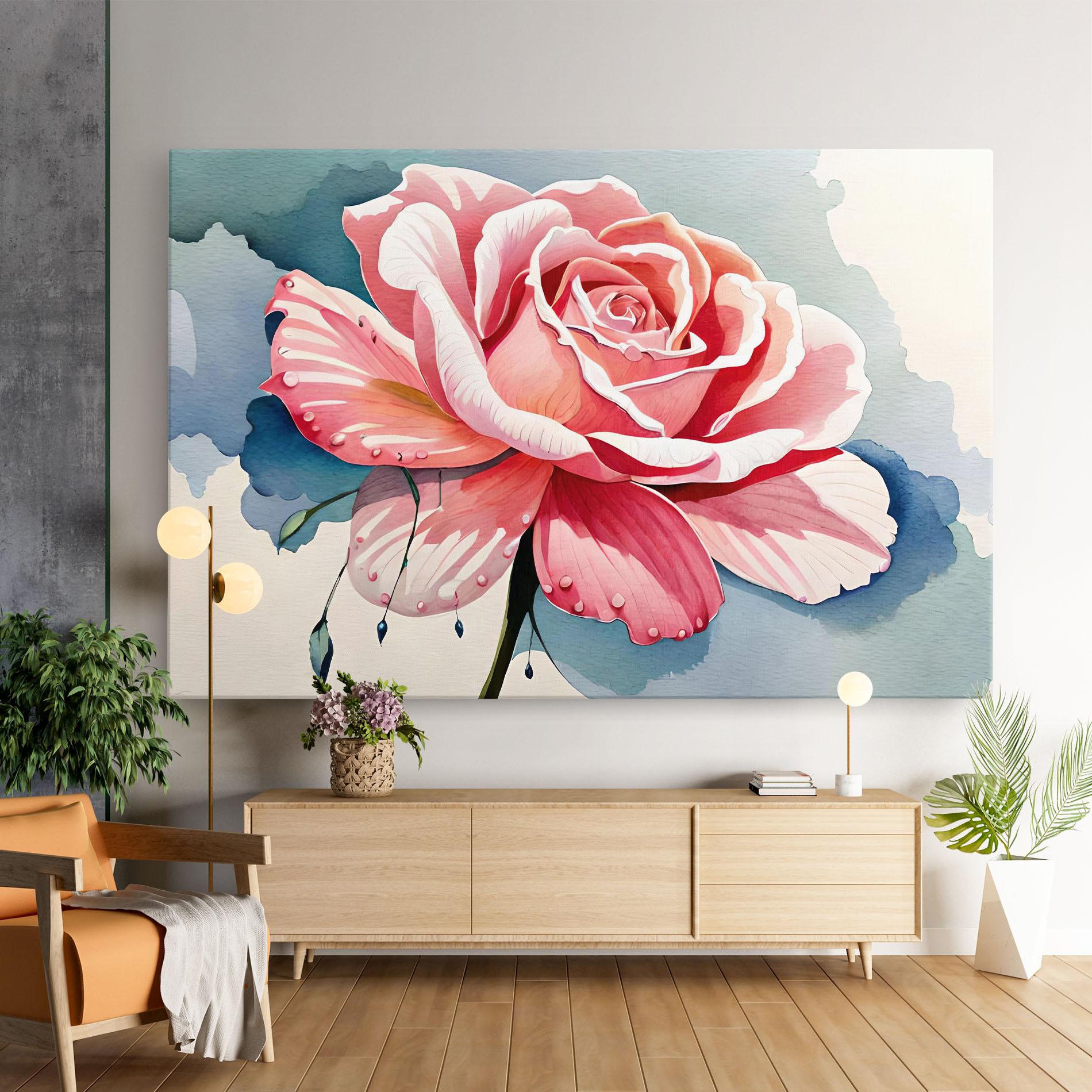 Leinwandbild Bih Pink Rose mockup 9