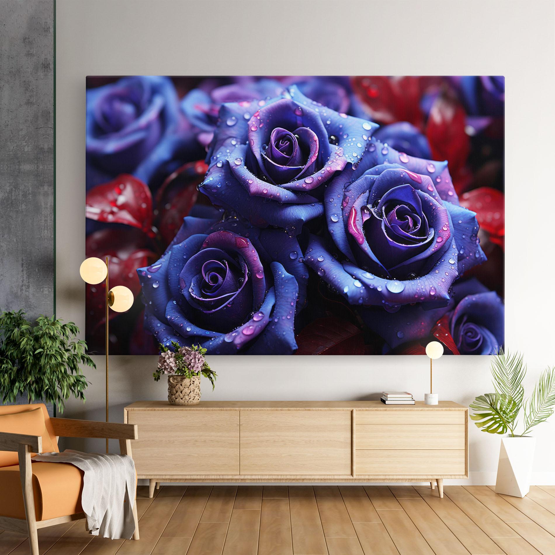 Leinwandbild Blue Purple Rose mockup 9