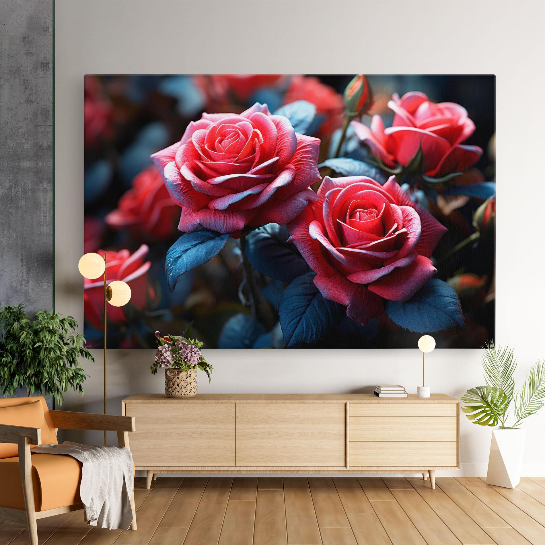 Leinwandbild Dark Pink Rose mockup 9