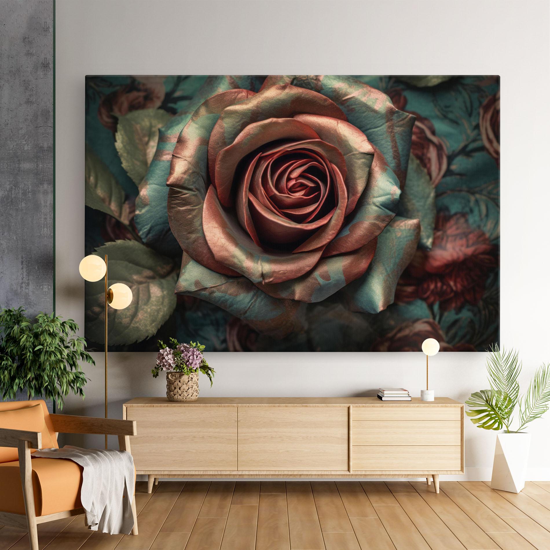 Leinwandbild Exotic Blue Rose mockup 9
