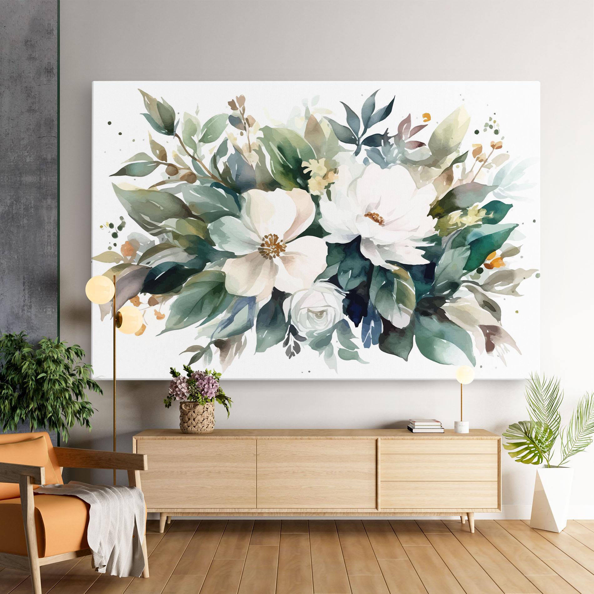 Leinwandbild White Rose Paint mockup 9