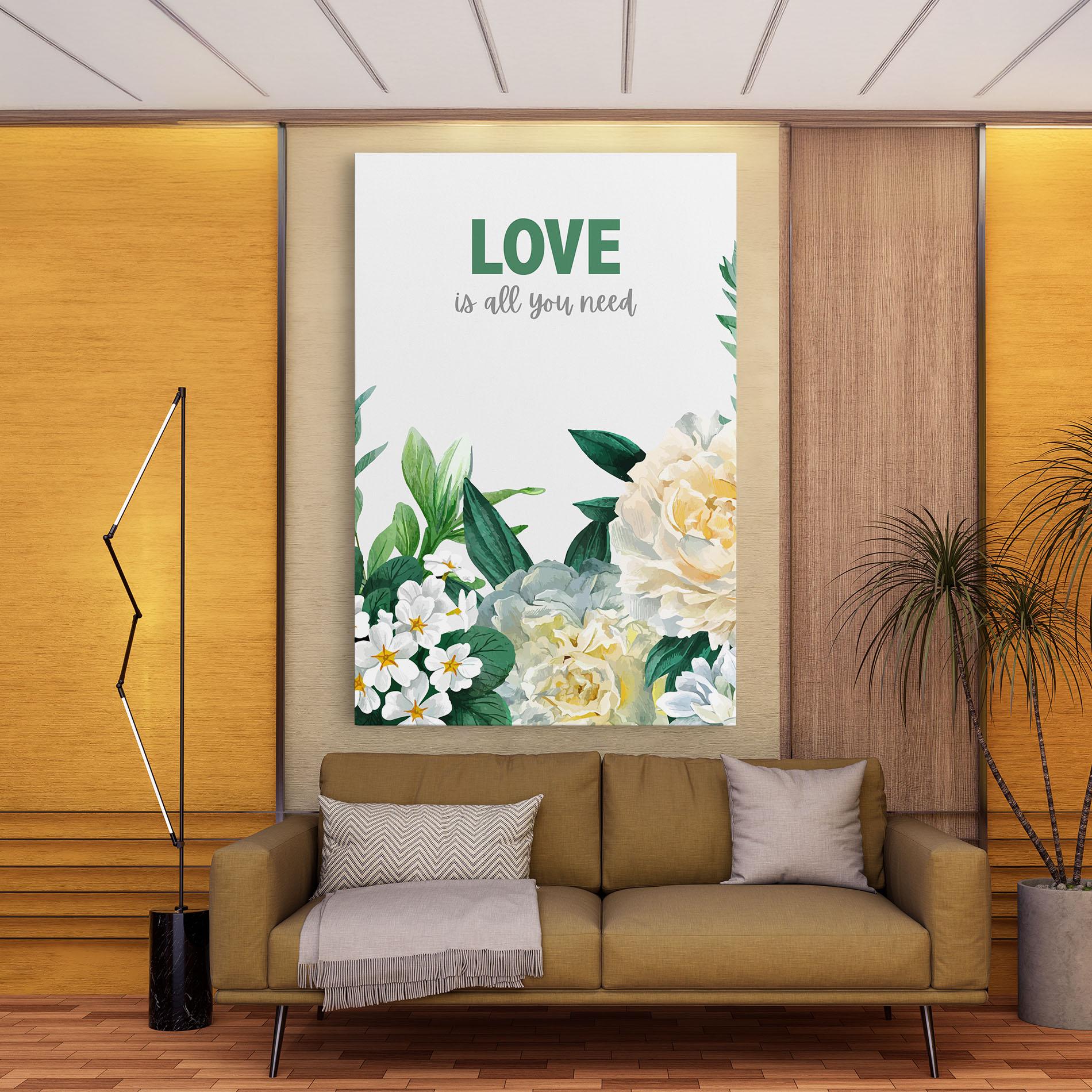 Leinwandbild Green Rose Love mockup 9