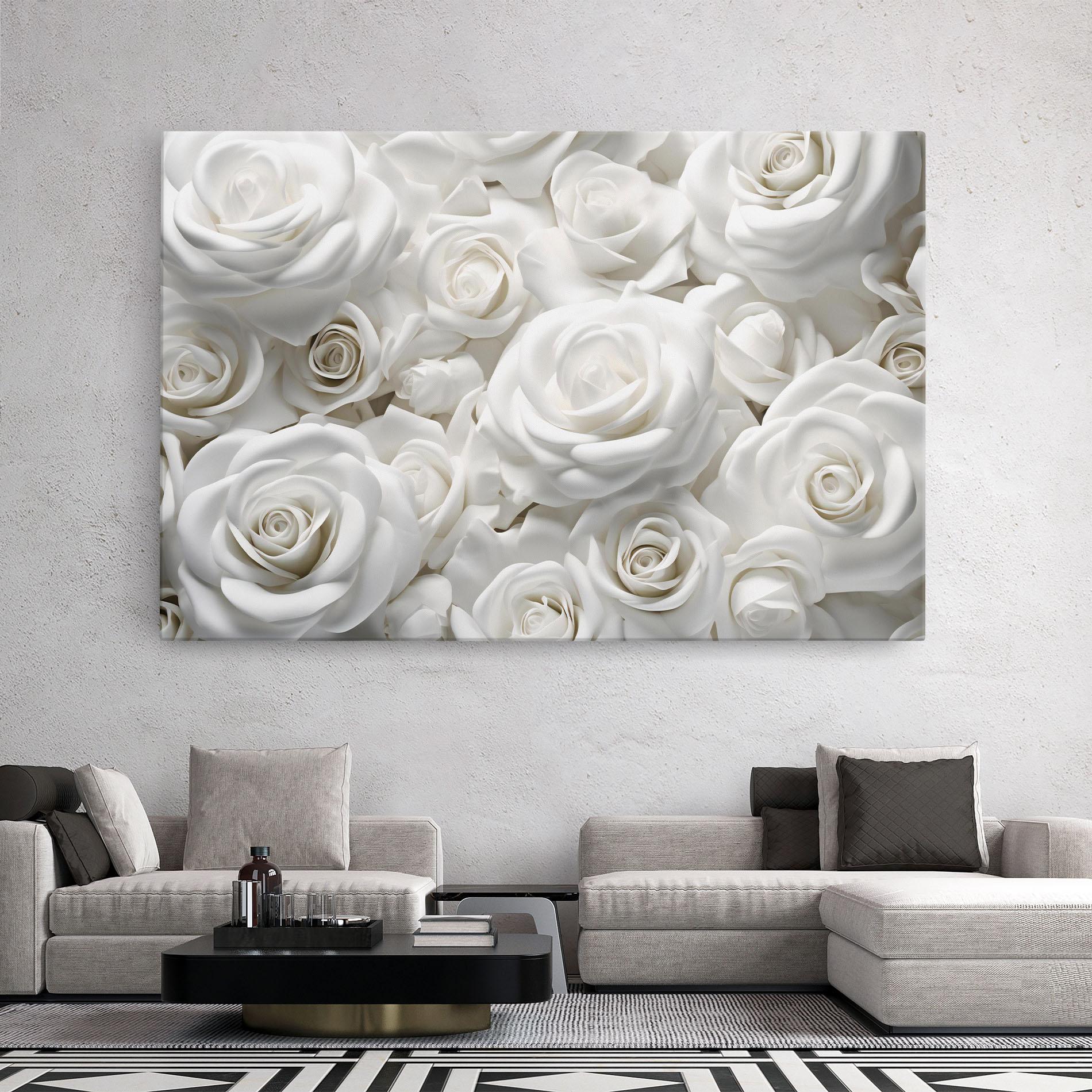 Leinwandbild 3d White Roses mockup 2
