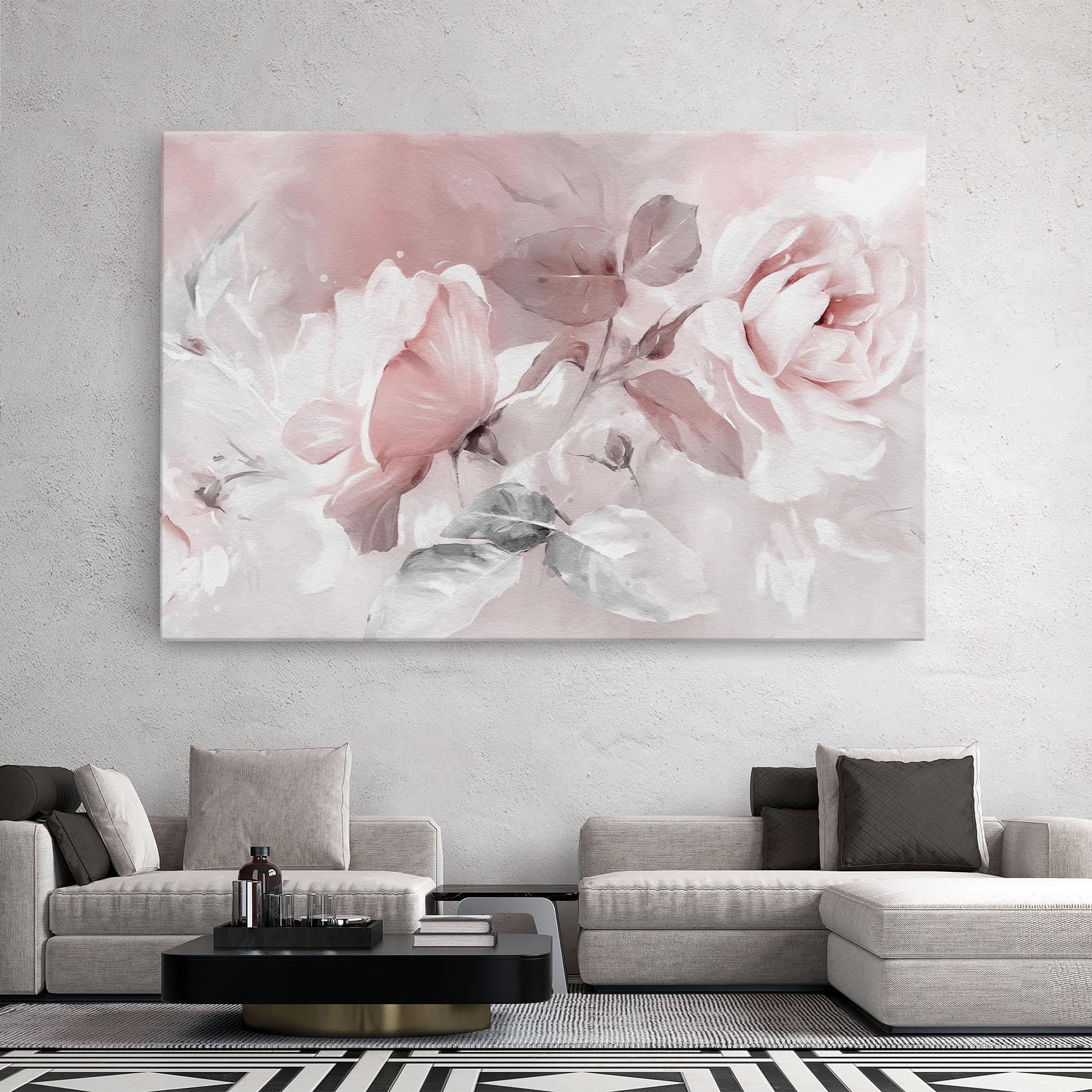 Leinwandbild Abstract Pink Flowers mockup 2