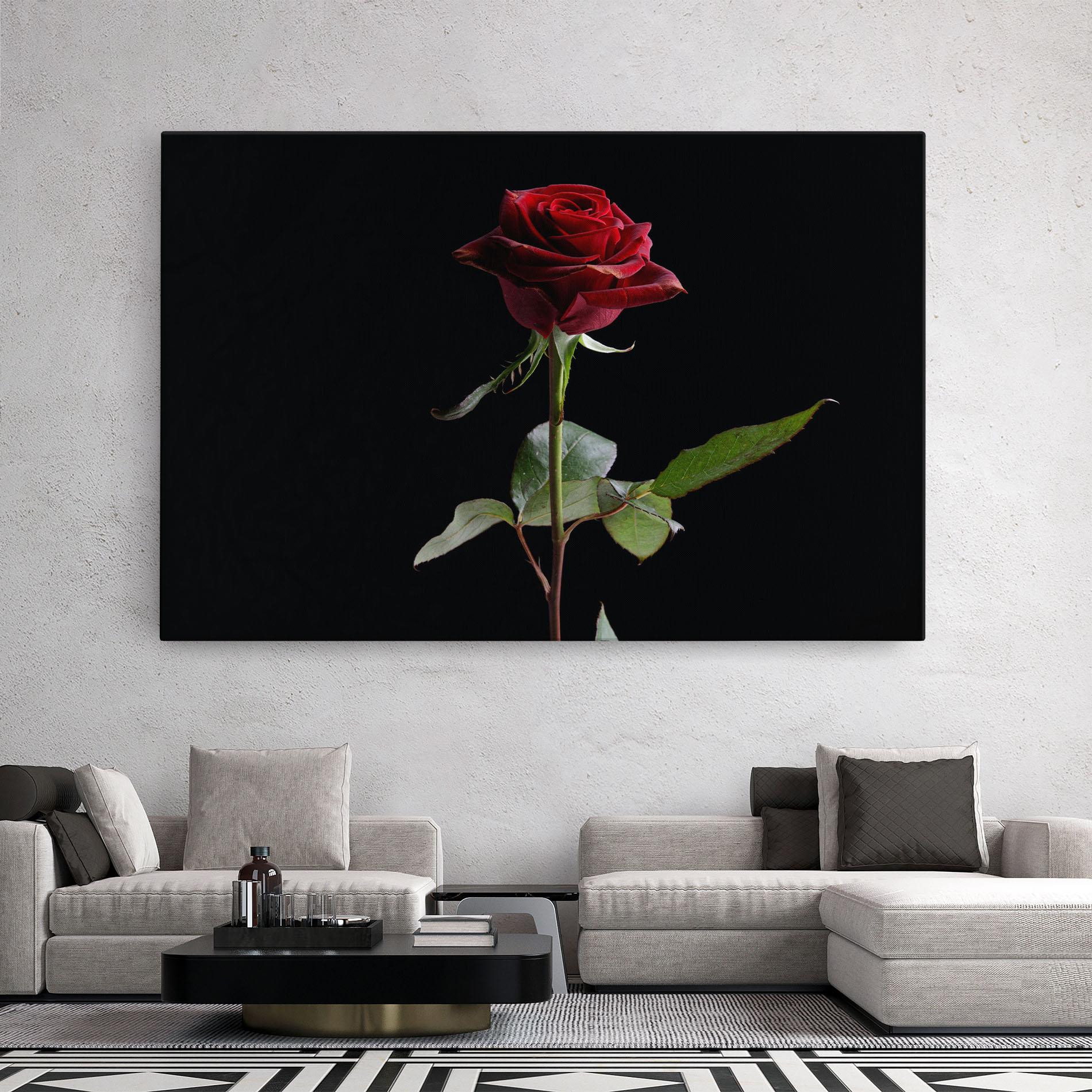 Leinwandbild Beautiful Red Rose mockup 2