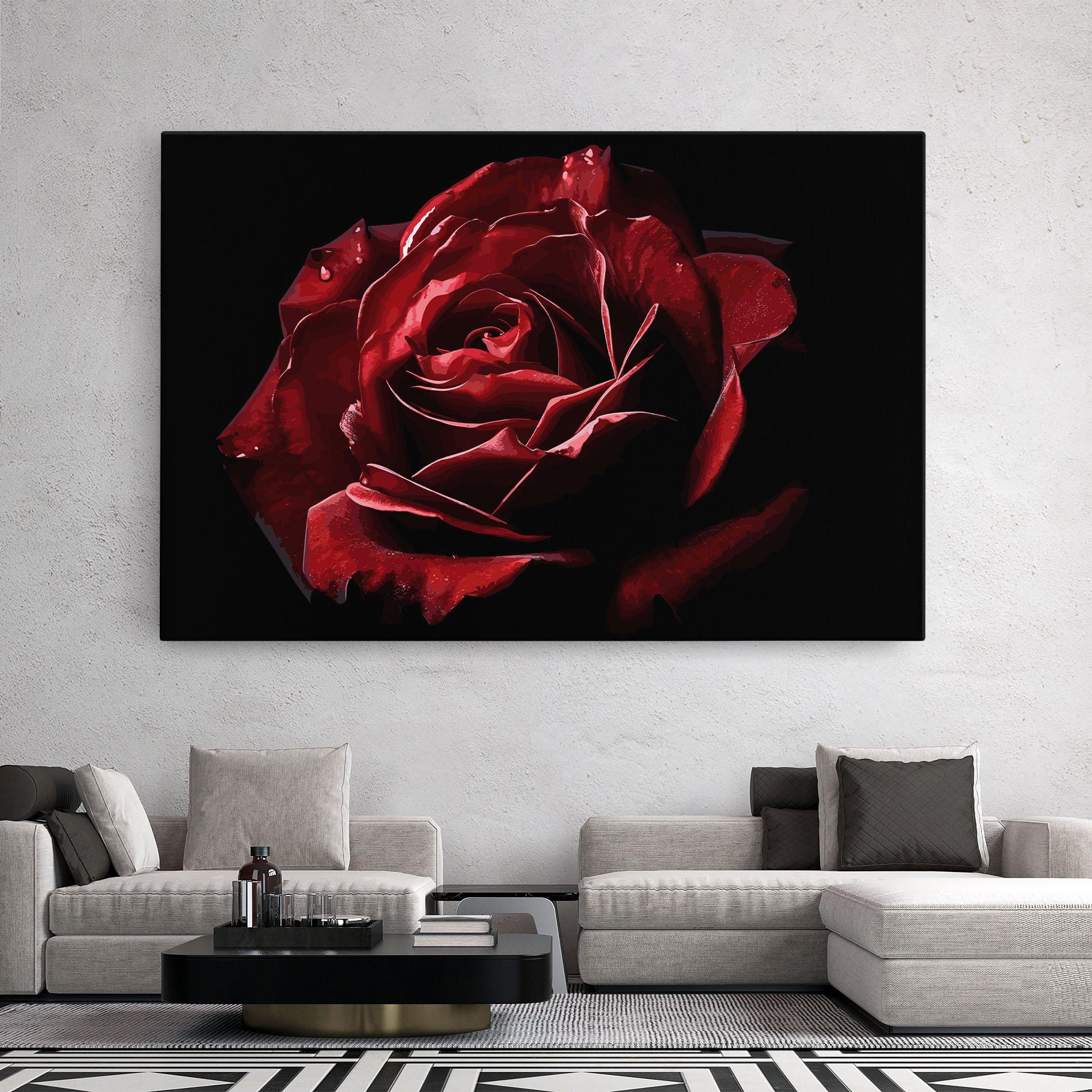 Leinwandbild Big Red Rose mockup 2