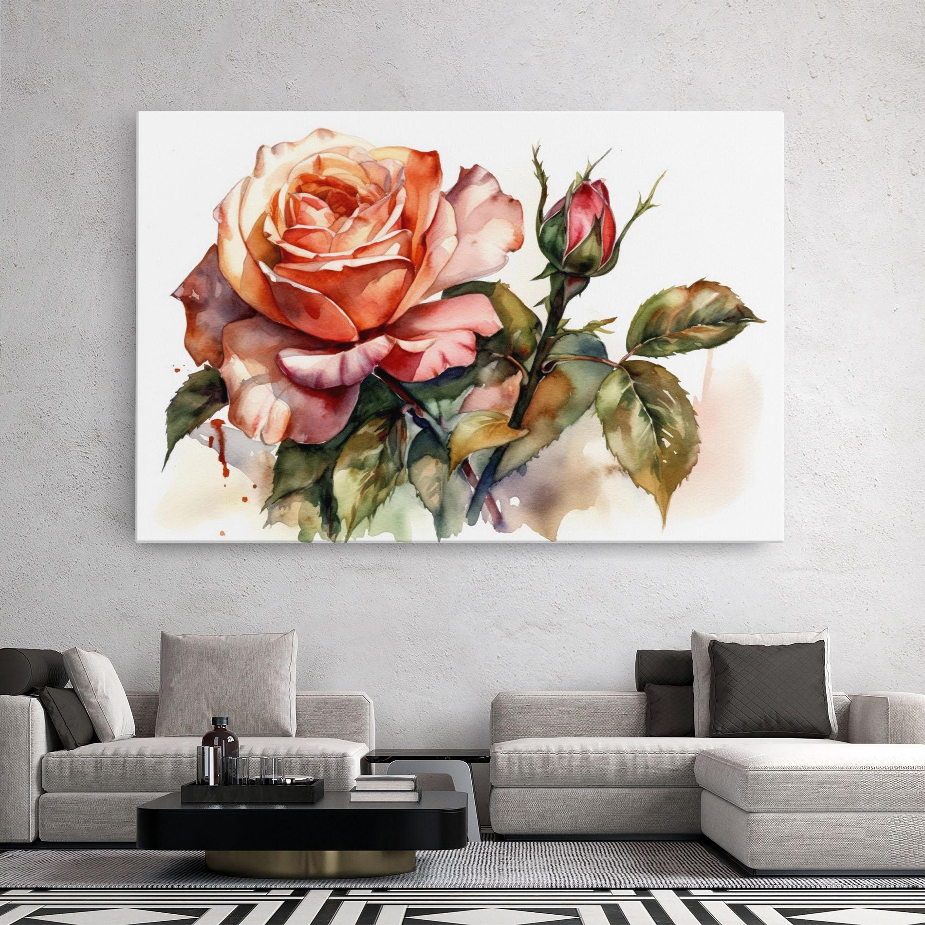 Leinwandbild Big Rose Painted mockup 2