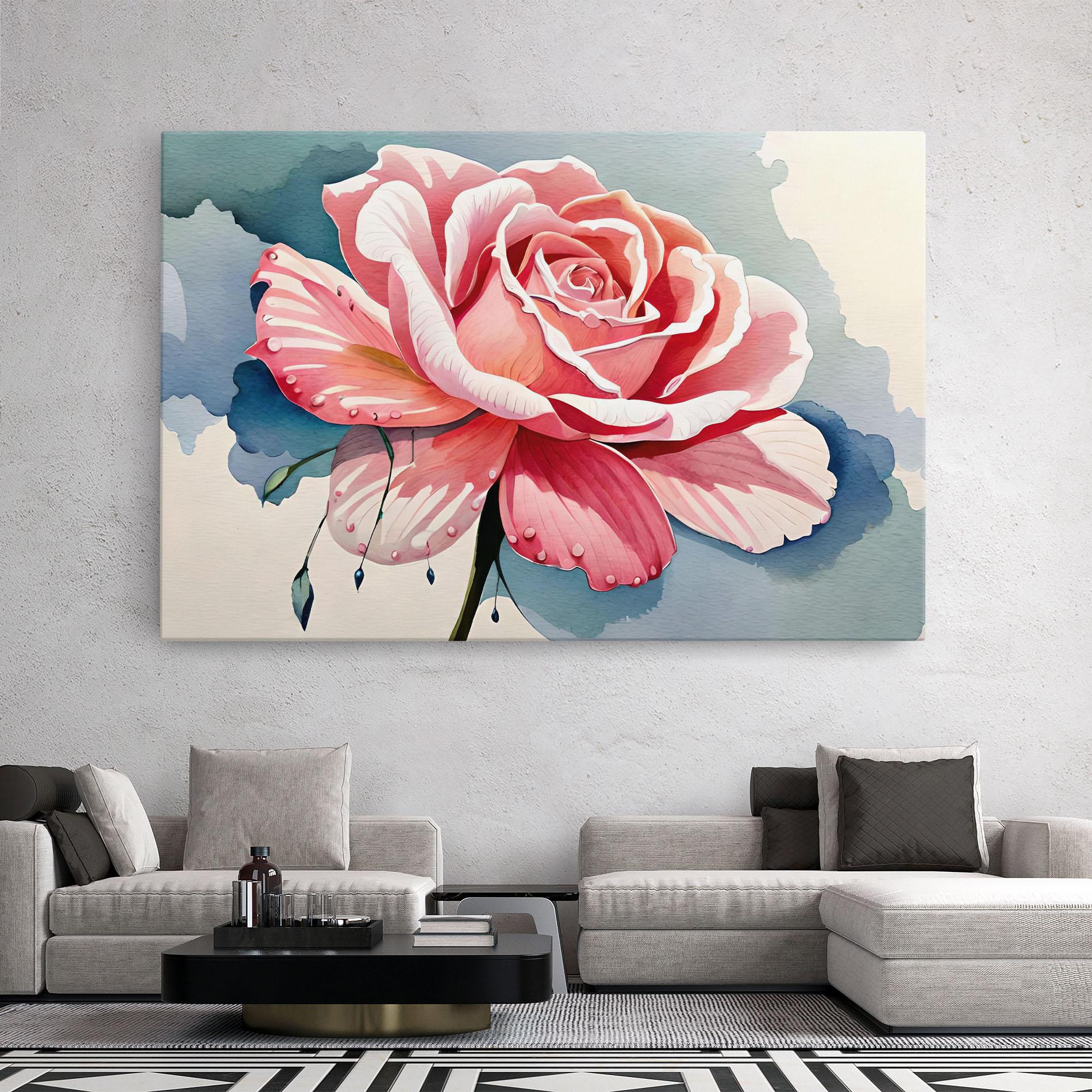 Leinwandbild Bih Pink Rose mockup 2