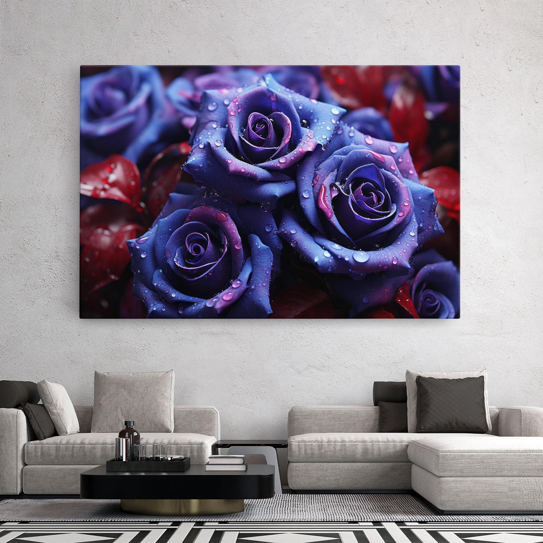 Leinwandbild Blue Purple Rose mockup 2