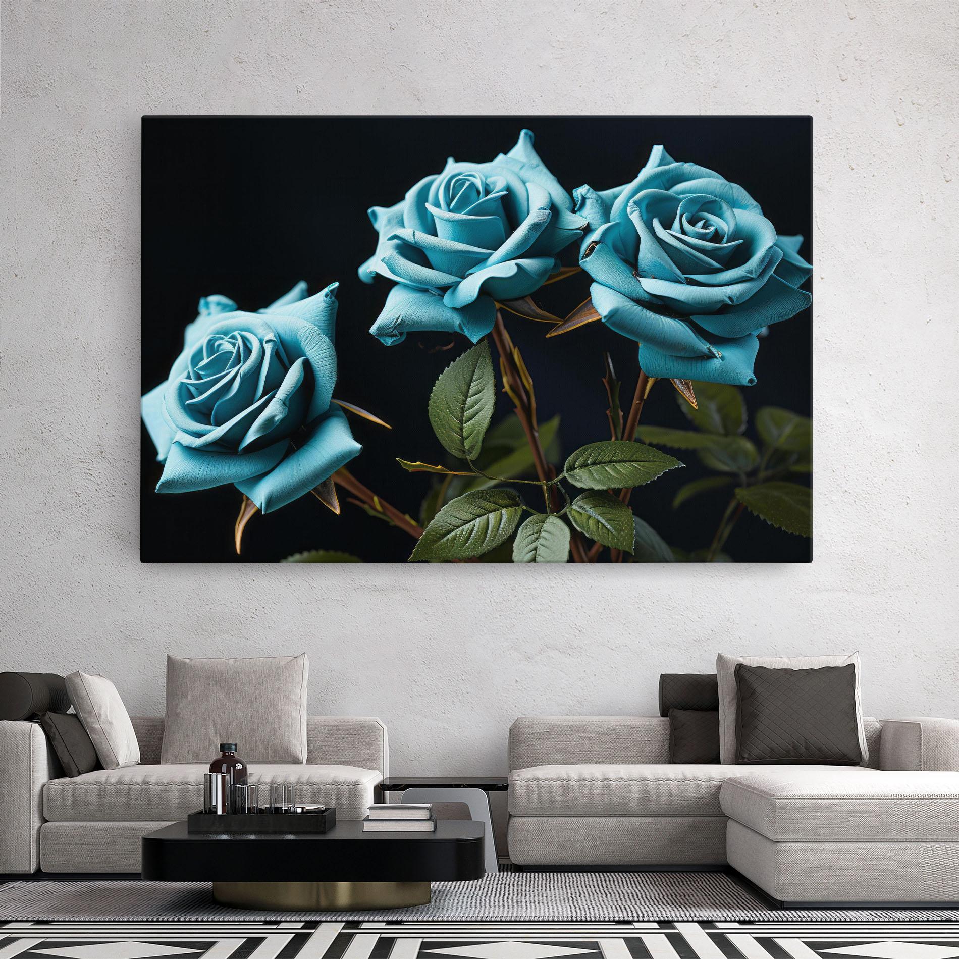 Leinwandbild Blue Roses mockup 2