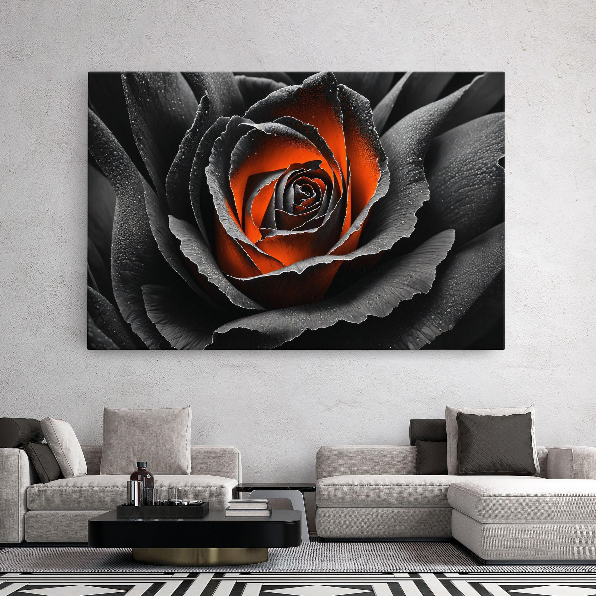 Leinwandbild Grey Orange Rose mockup 2