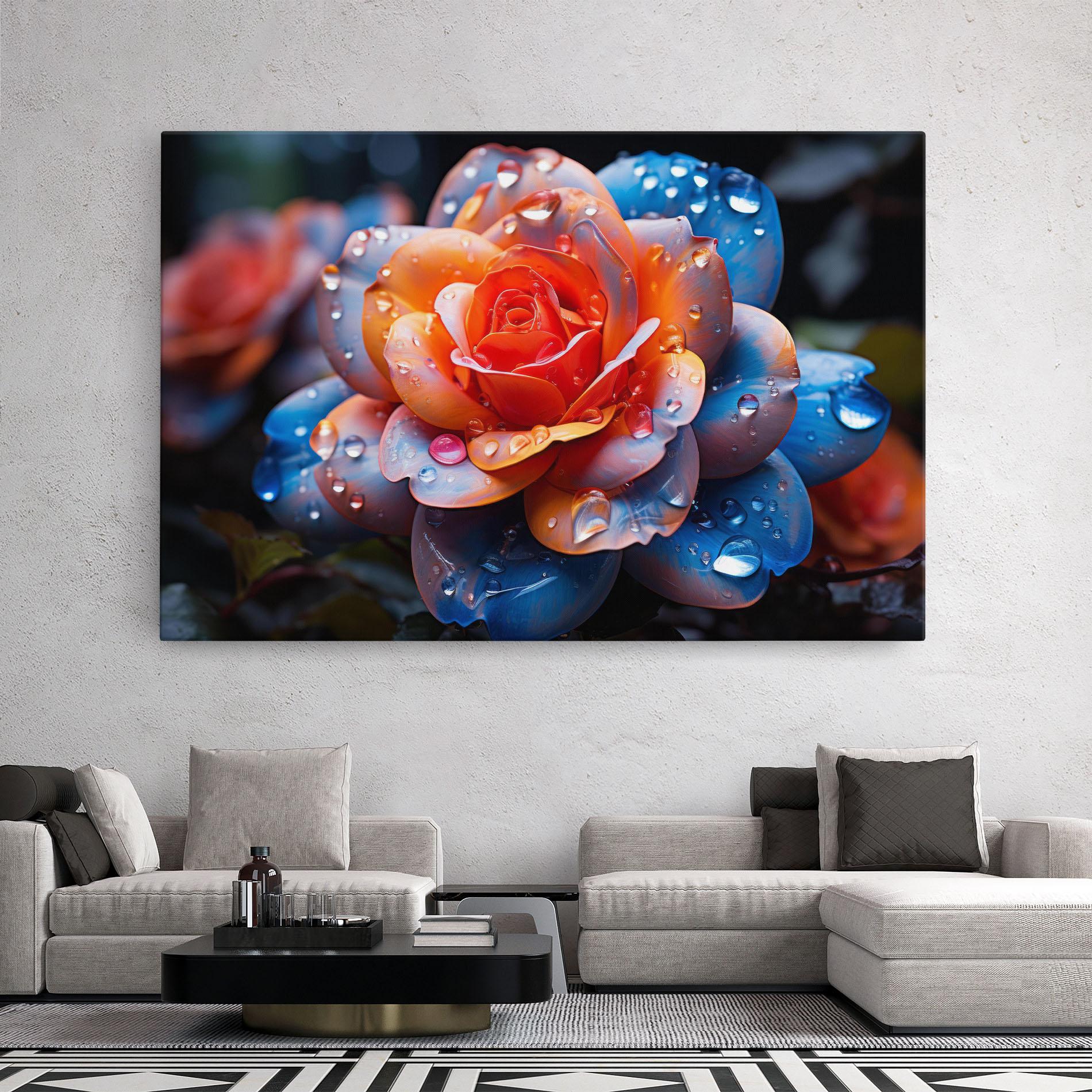 Leinwandbild Orange Blue Rose mockup 2