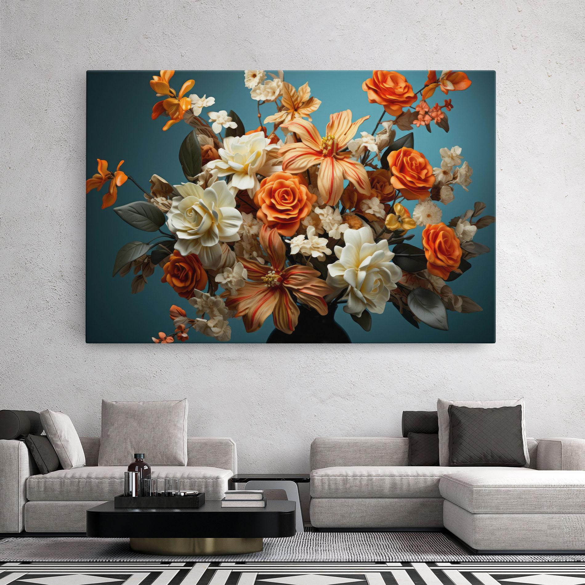 Leinwandbild Orange Cream Rose mockup 2