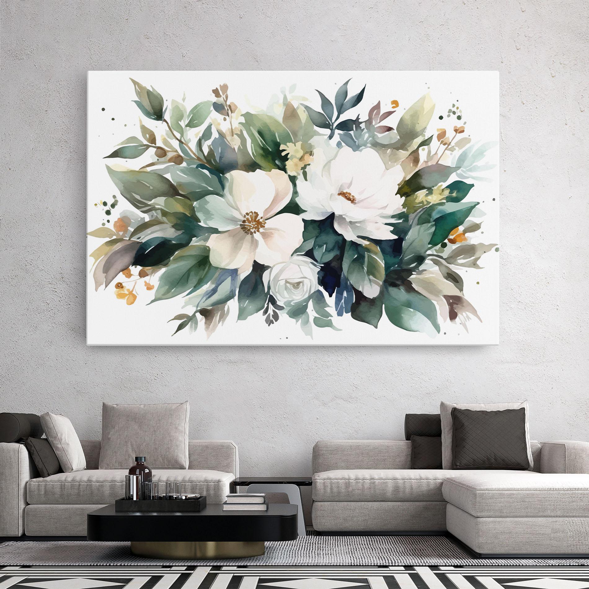 Leinwandbild White Rose Paint mockup 2