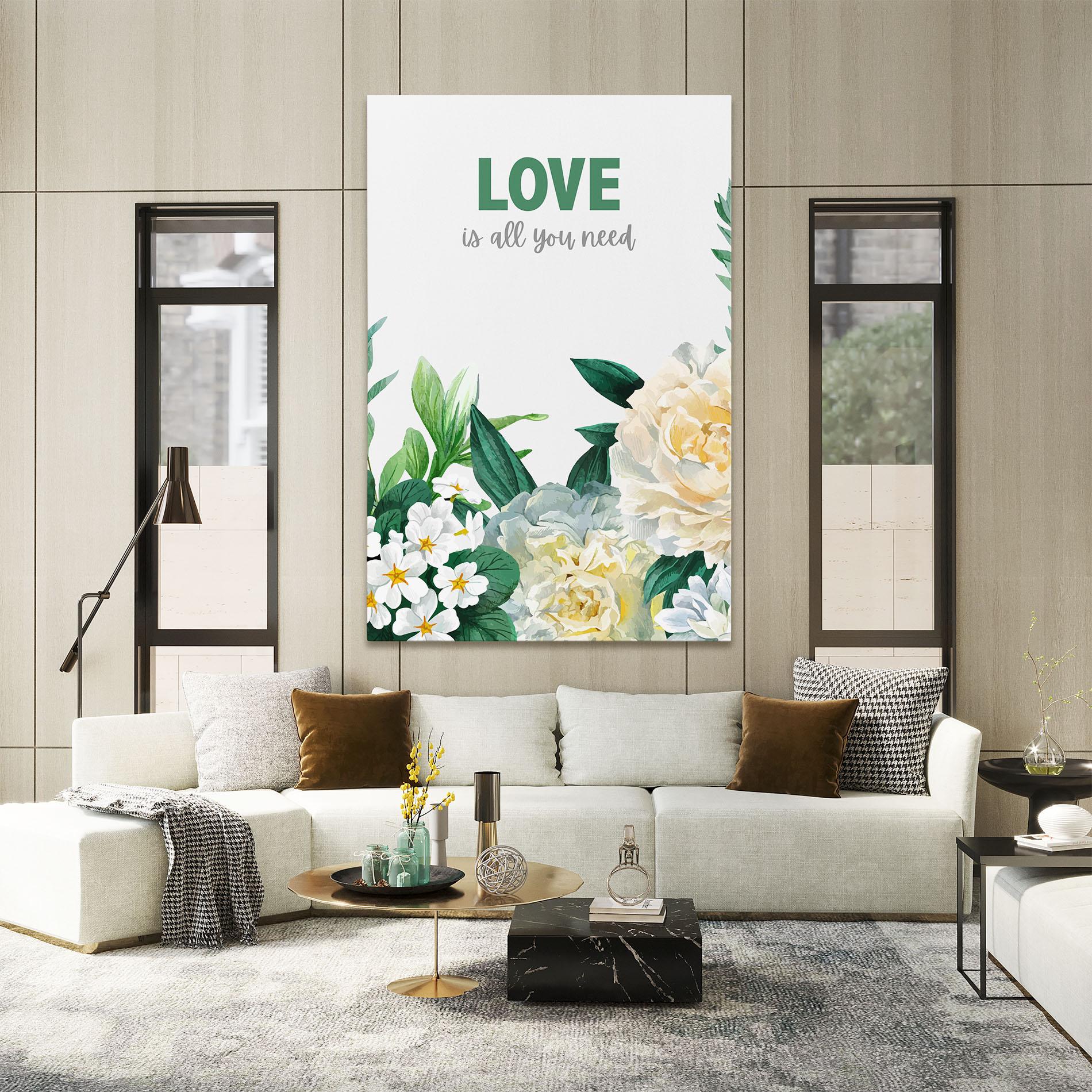 Leinwandbild Green Rose Love mockup 2