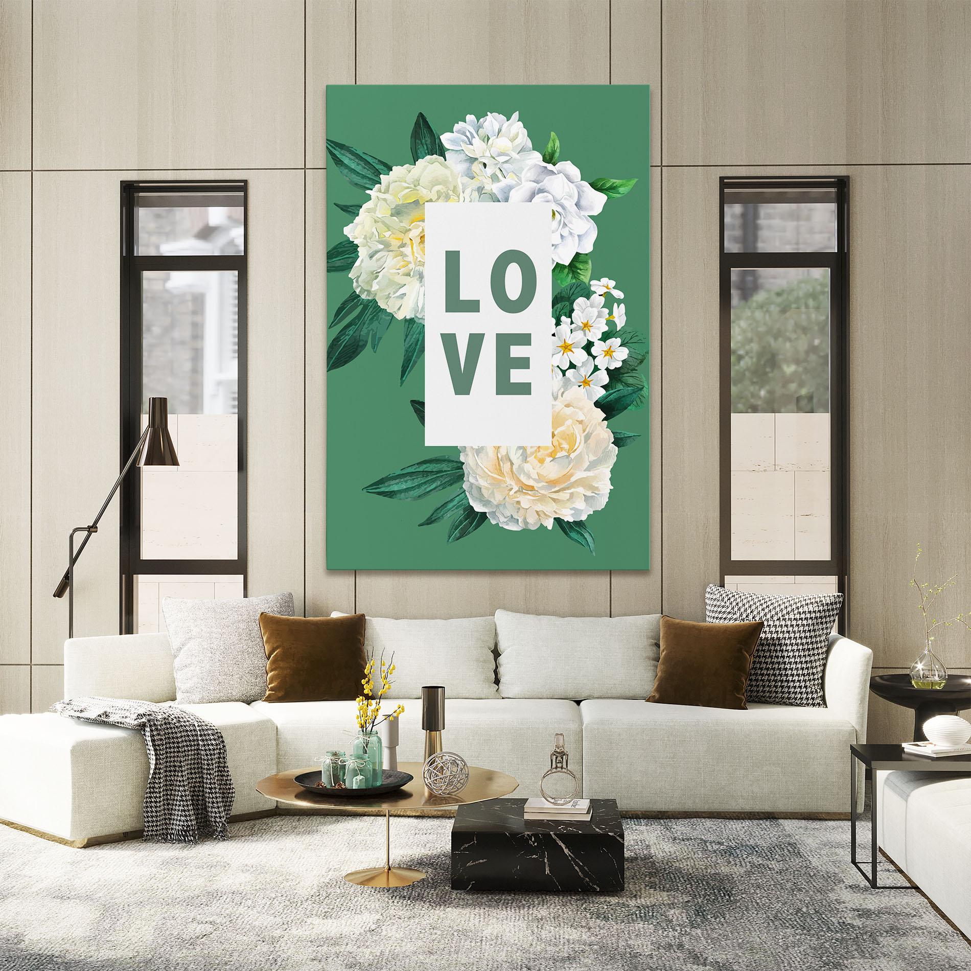 Leinwandbild Love Green Rose mockup 2