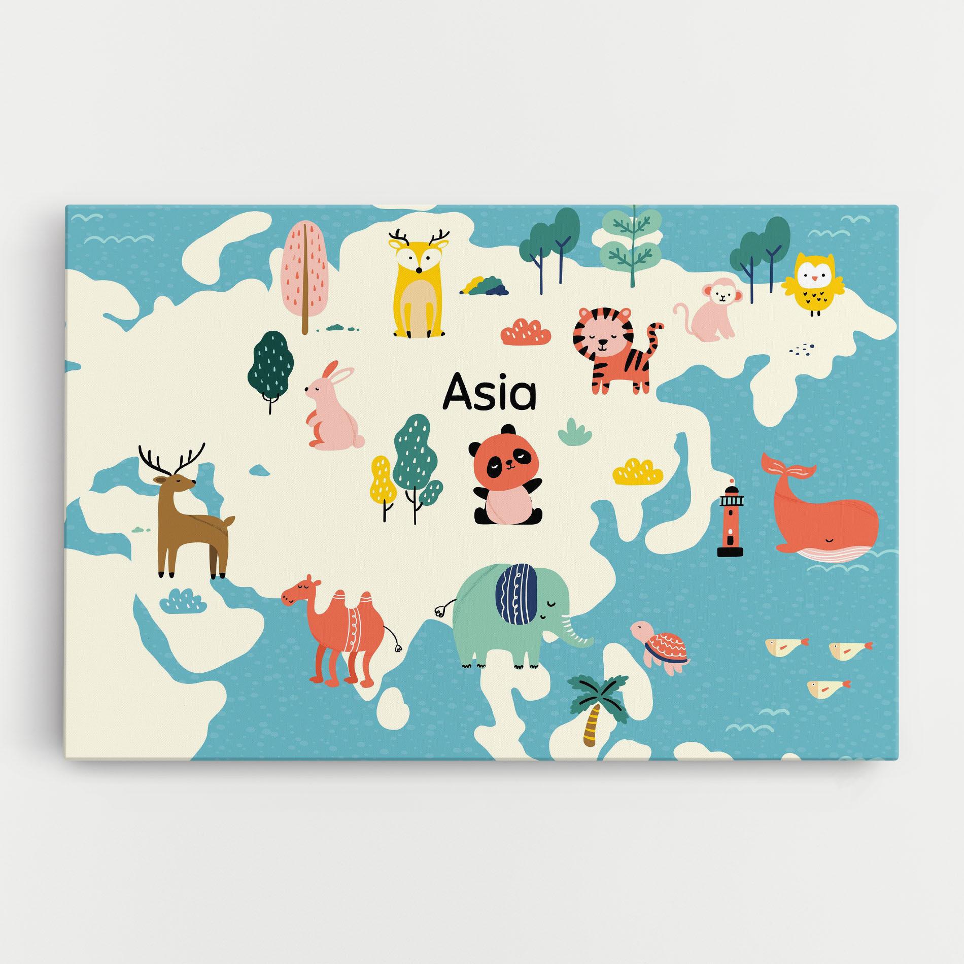 Leinwandbild Asia Cute Map mockup 0