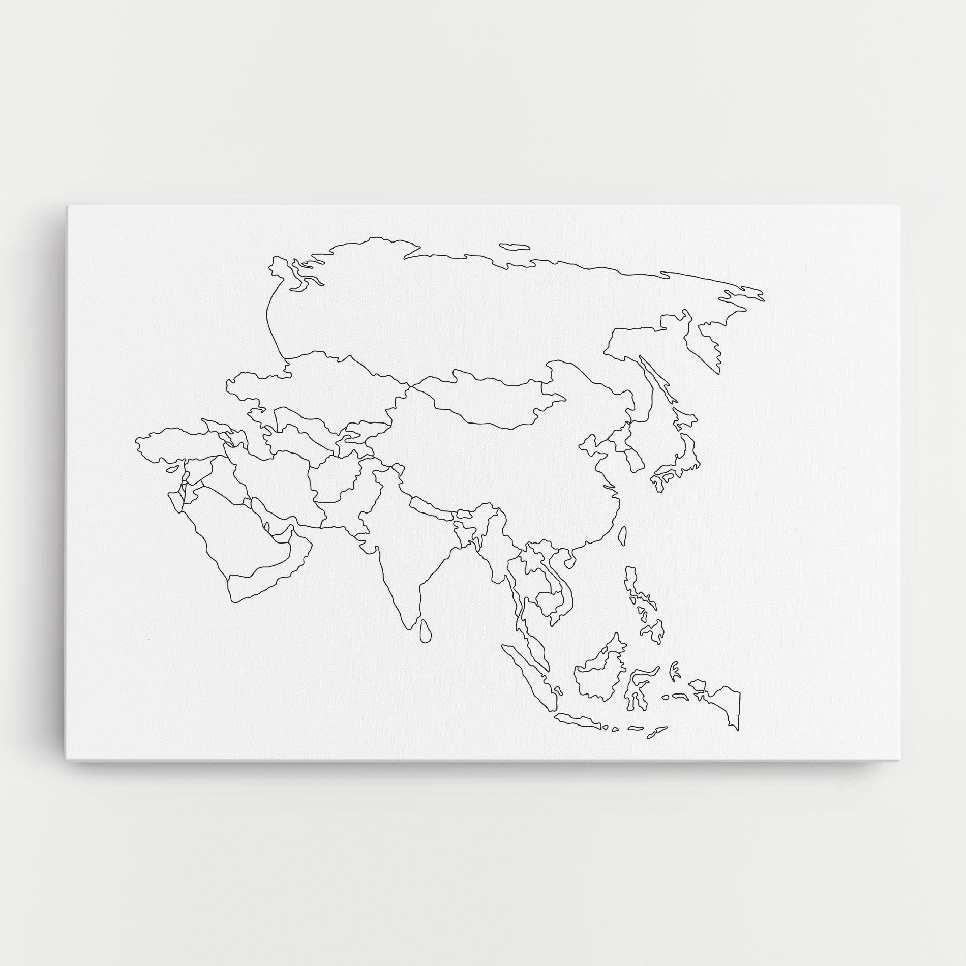 Leinwandbild Asia Map Line mockup 0