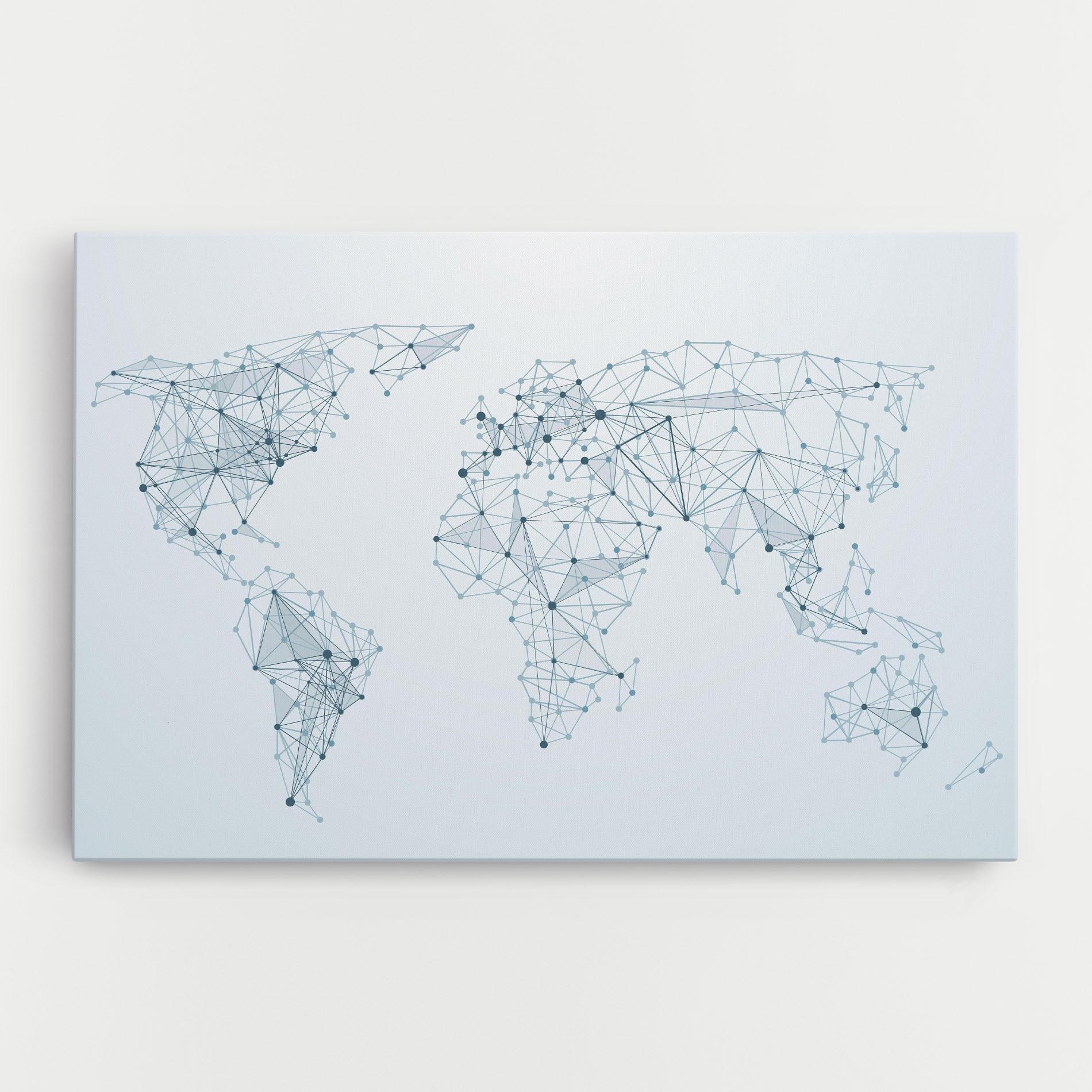 Leinwandbild Blue Line Map mockup 0