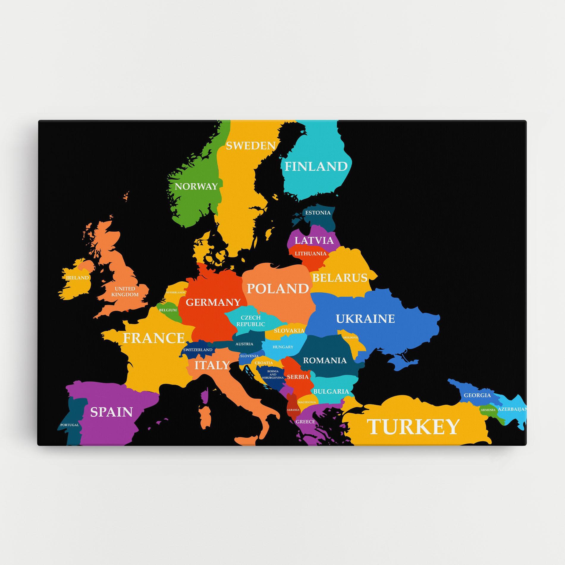 Leinwandbild Europe Map Art mockup 0