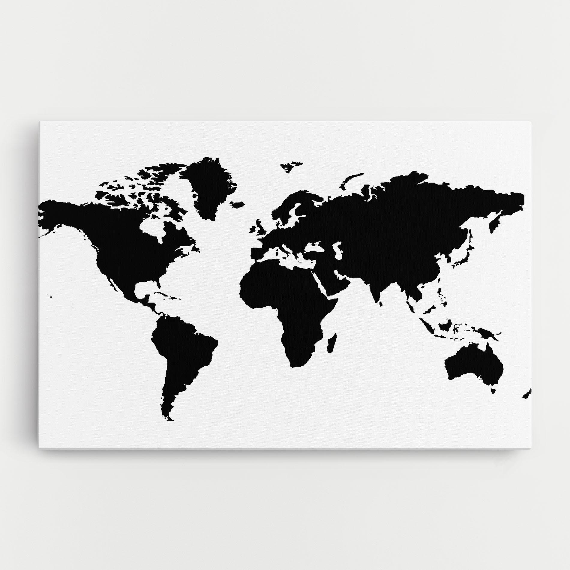 Leinwandbild Global Black Map mockup 0