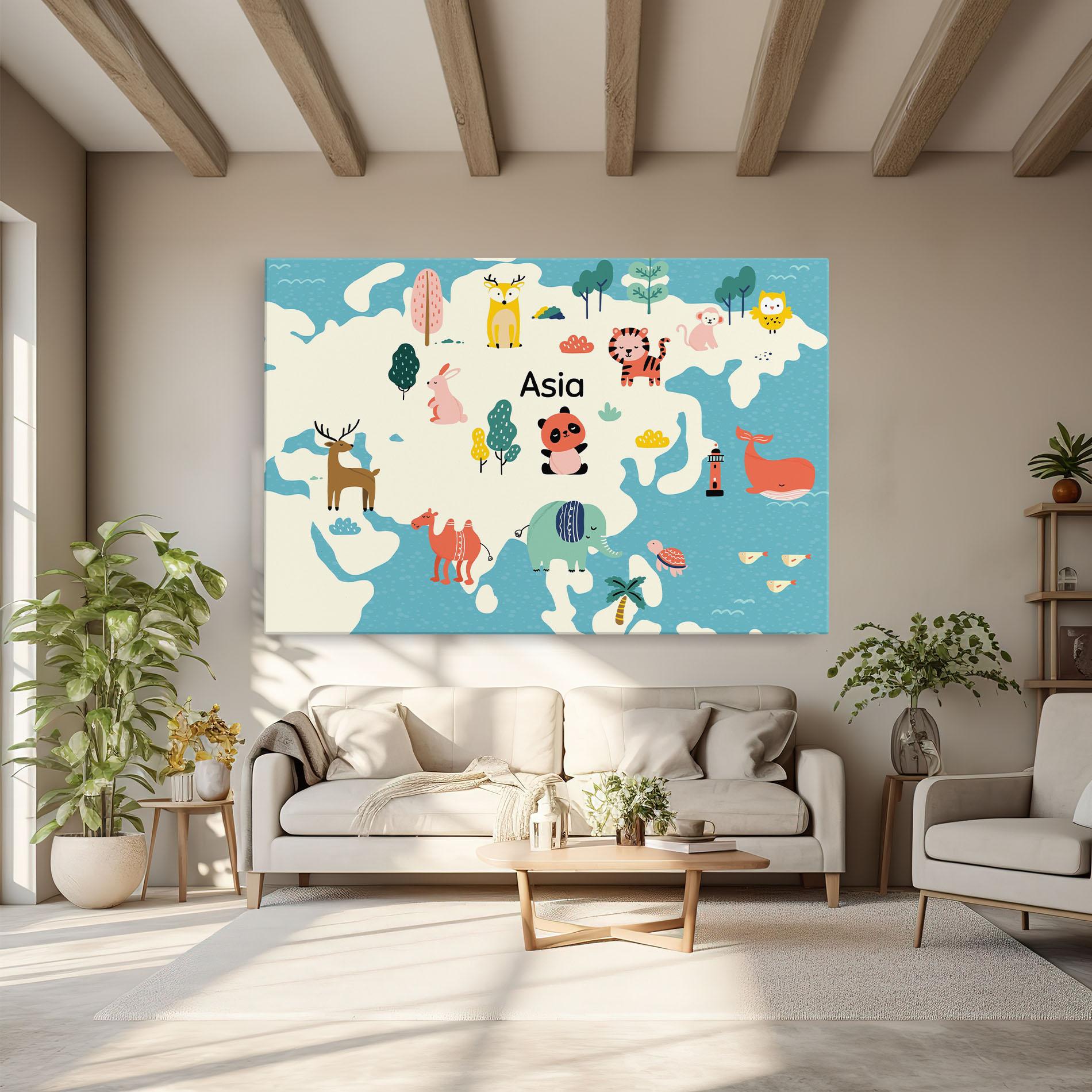 Leinwandbild Asia Cute Map mockup 6