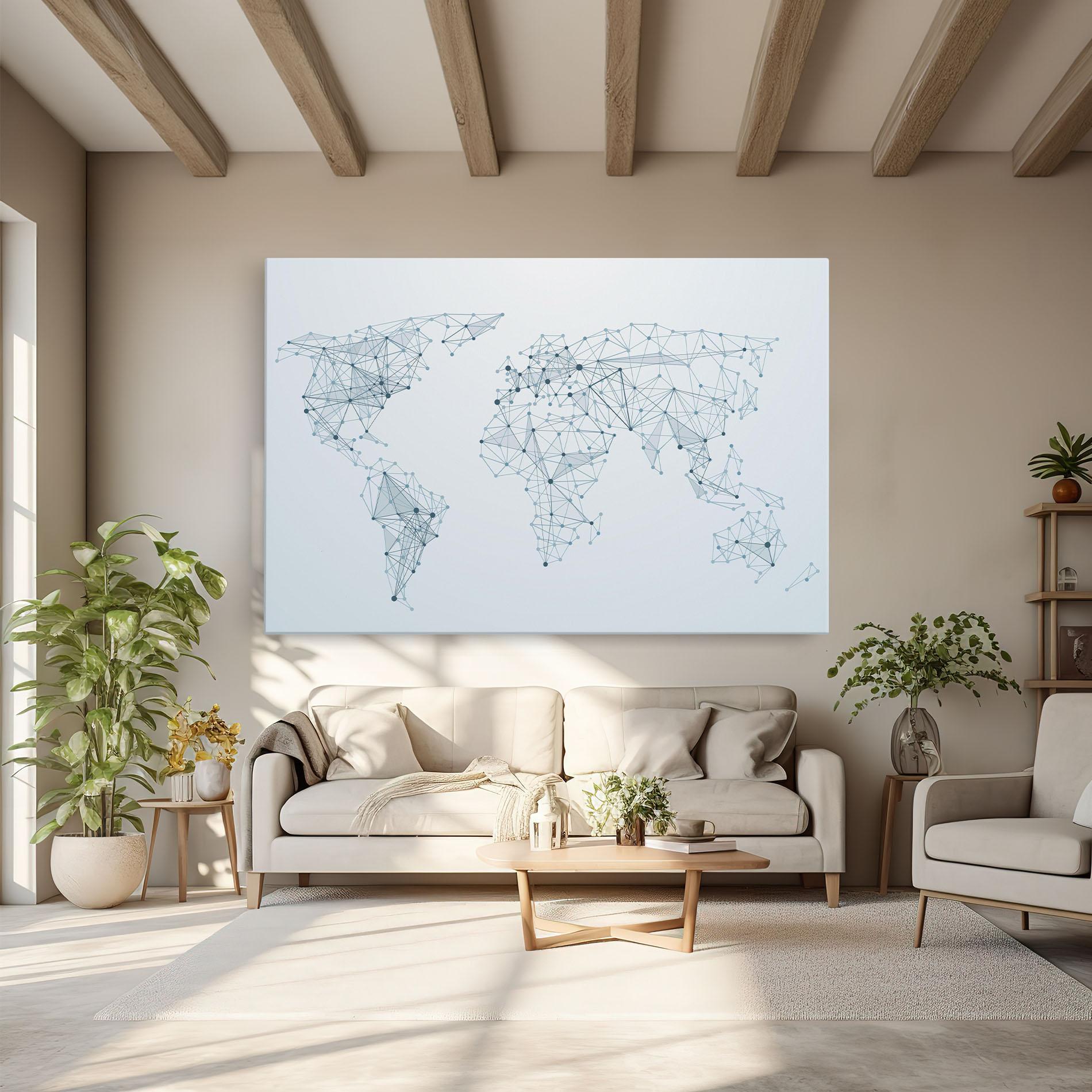 Leinwandbild Blue Line Map mockup 6