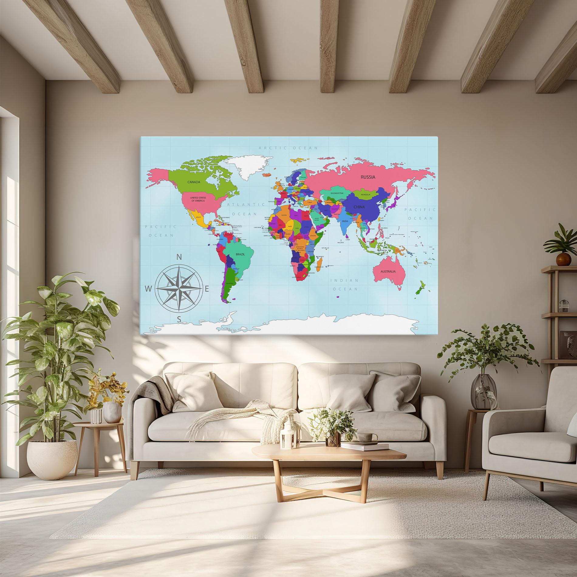 Leinwandbild Colorful Continents mockup 6
