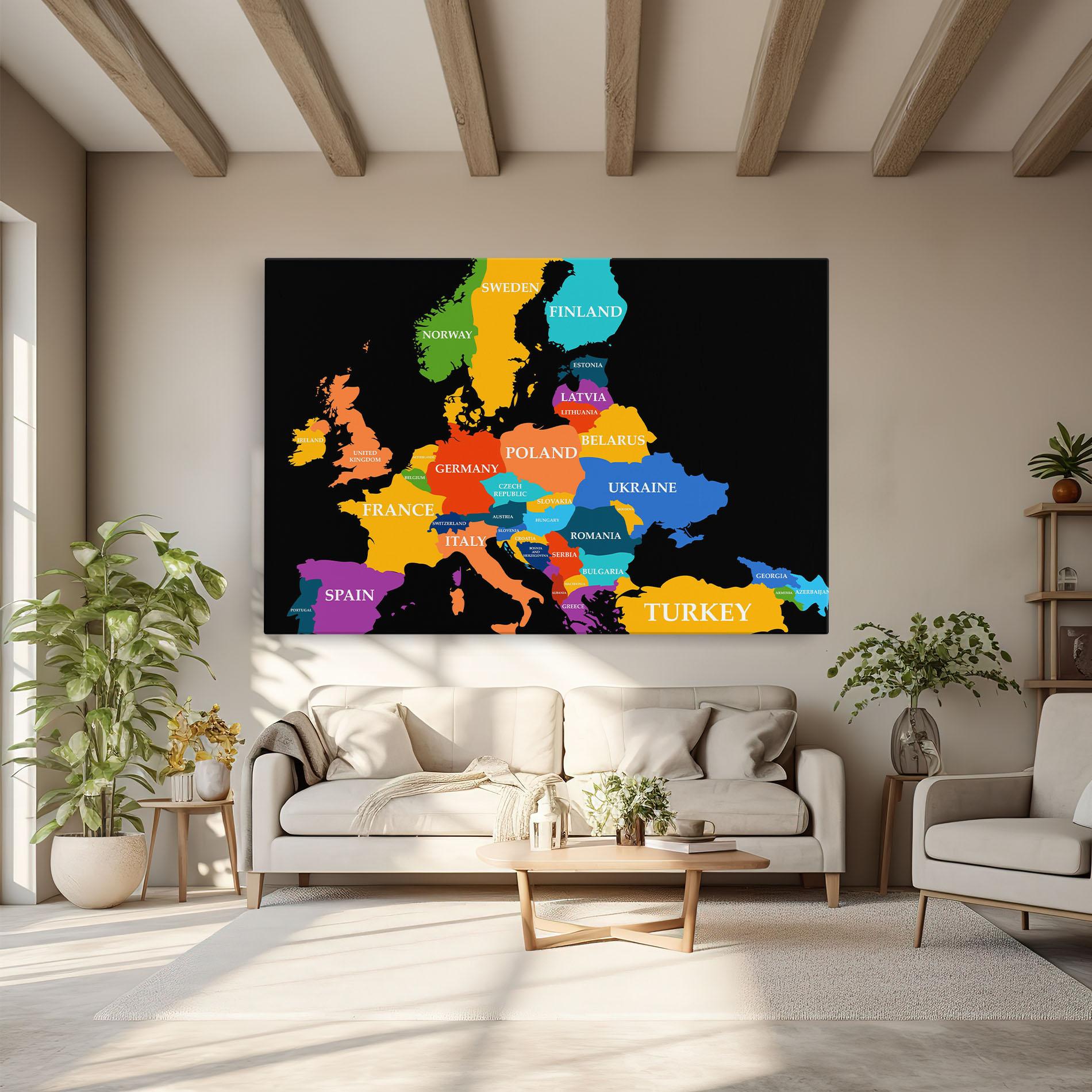 Leinwandbild Europe Map Art mockup 6