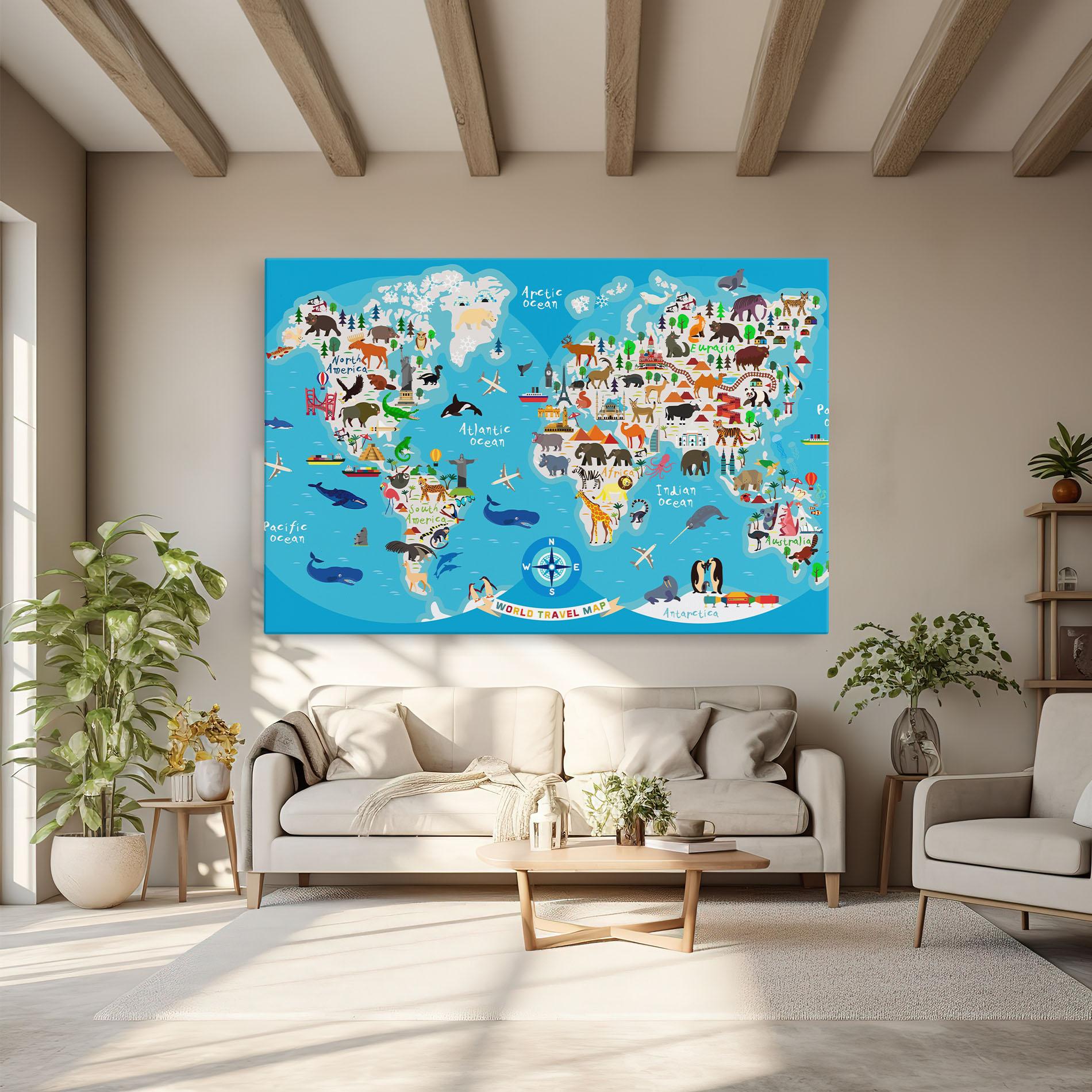 Leinwandbild Travel Map mockup 6