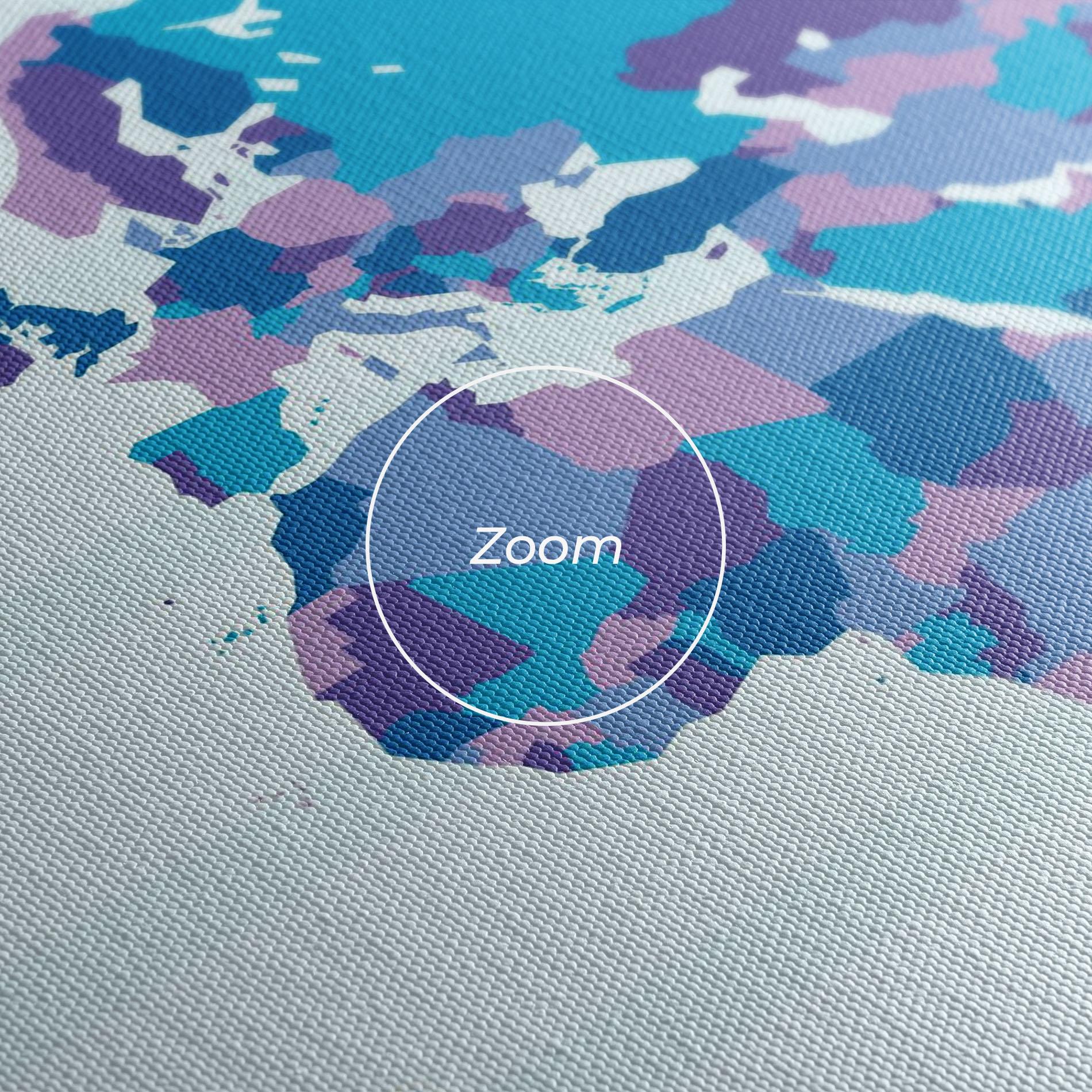 Leinwandbild Blue Purple Map mockup 3